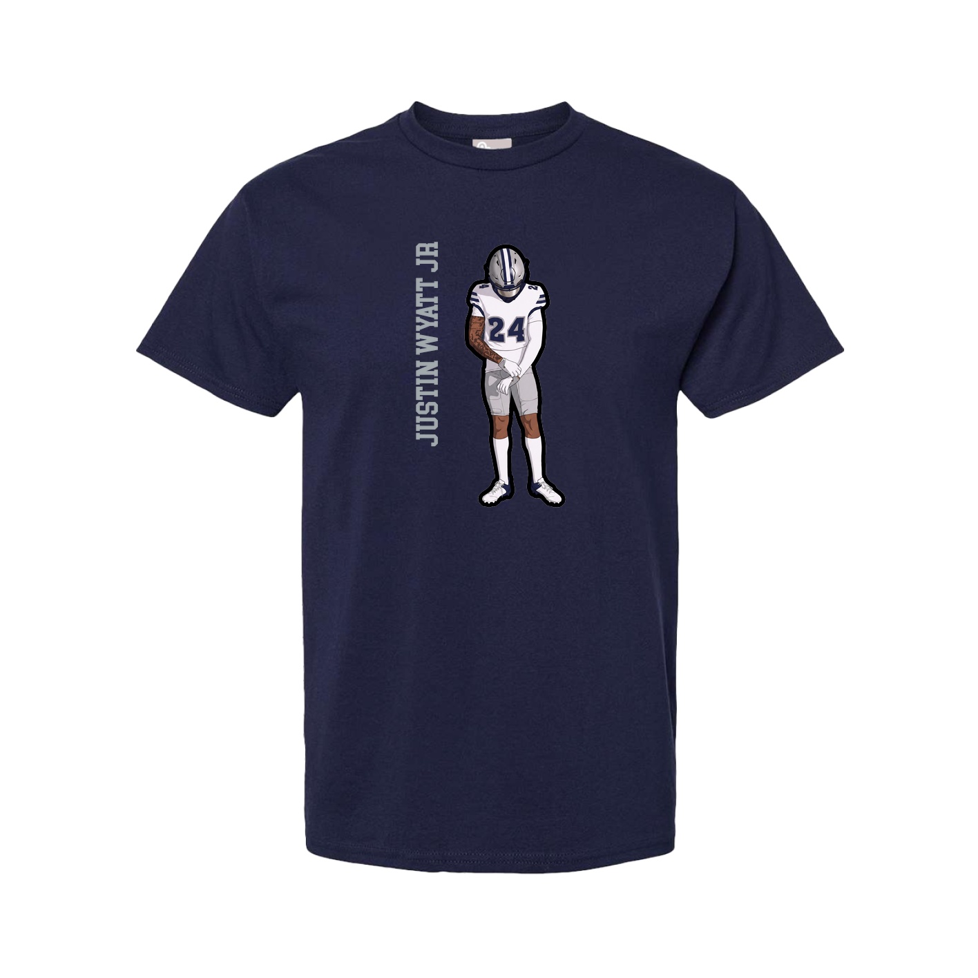 Tee — Name Vertical in Navy