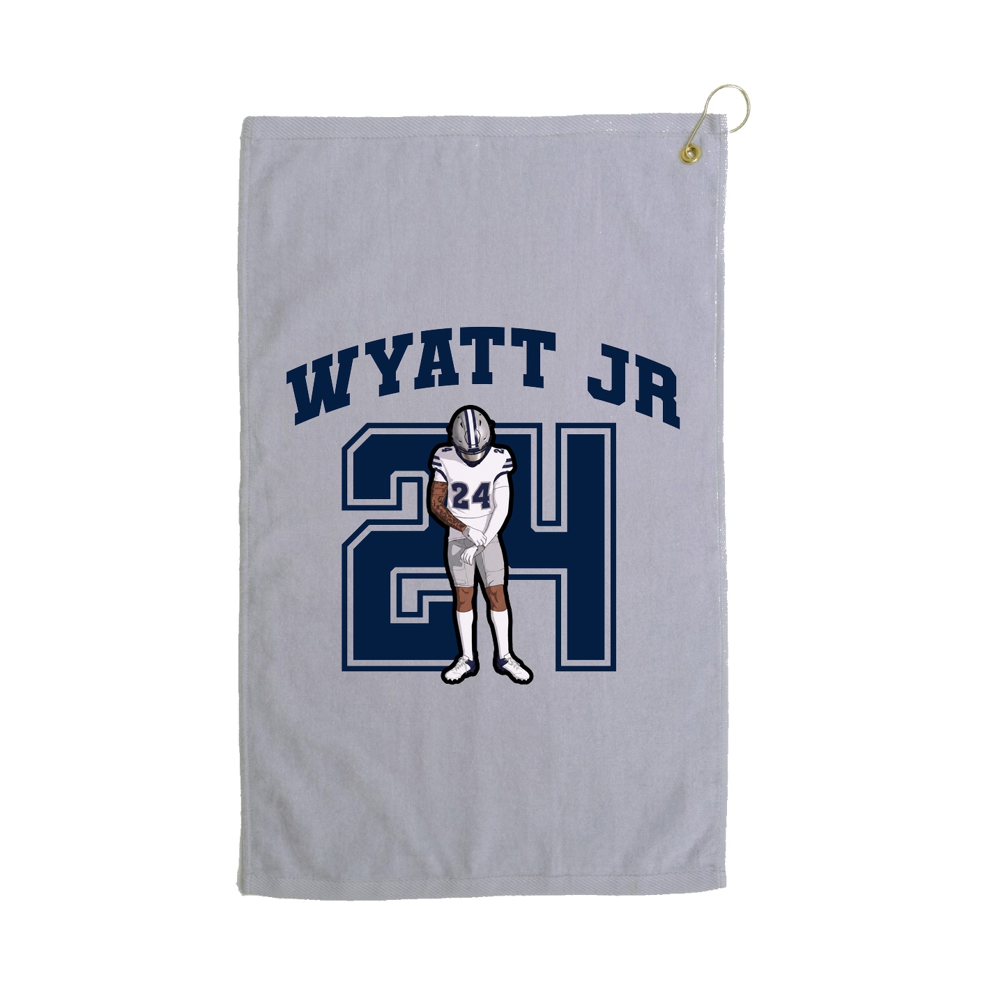 Golf Towel — Number in Grey