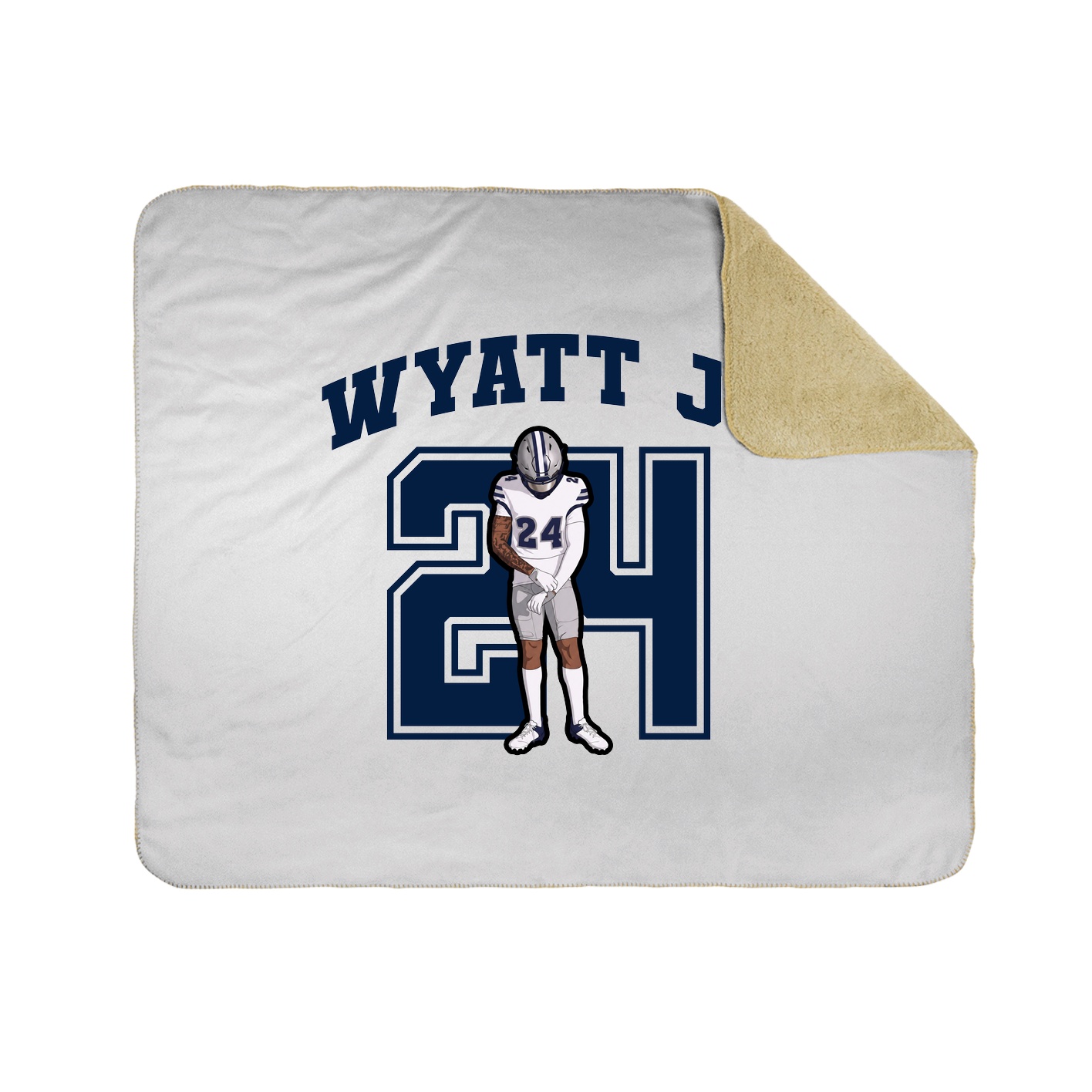 Throw Blanket — Number in White