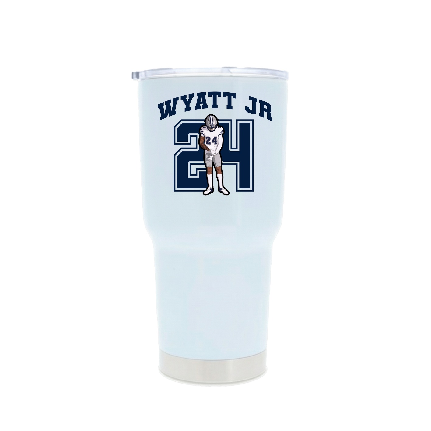 30oz Stainless Steel Tumbler — Number in White