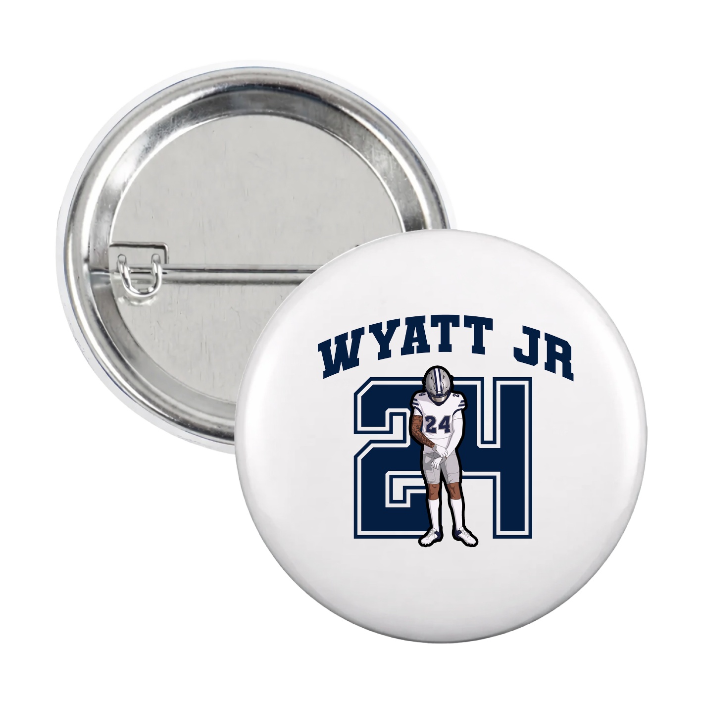 Game Day Button — Number in White