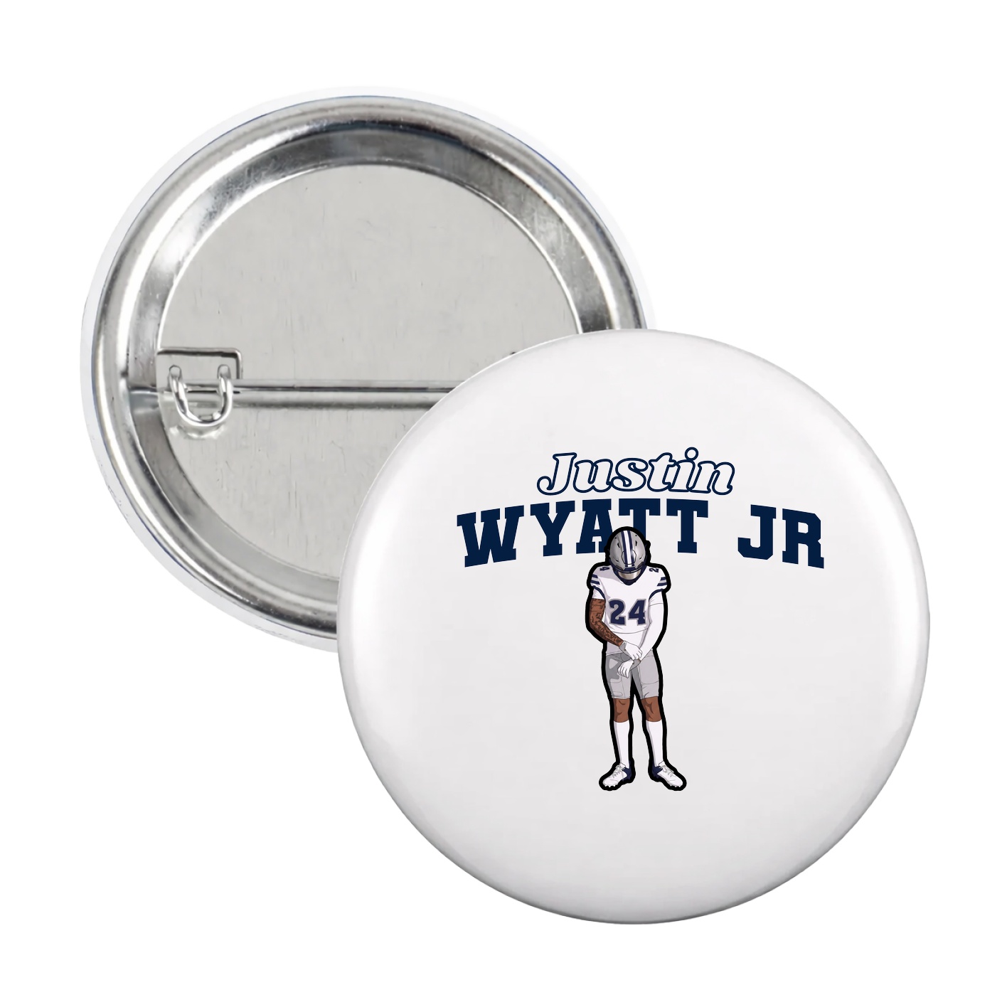 Game Day Button — Name Arch in White