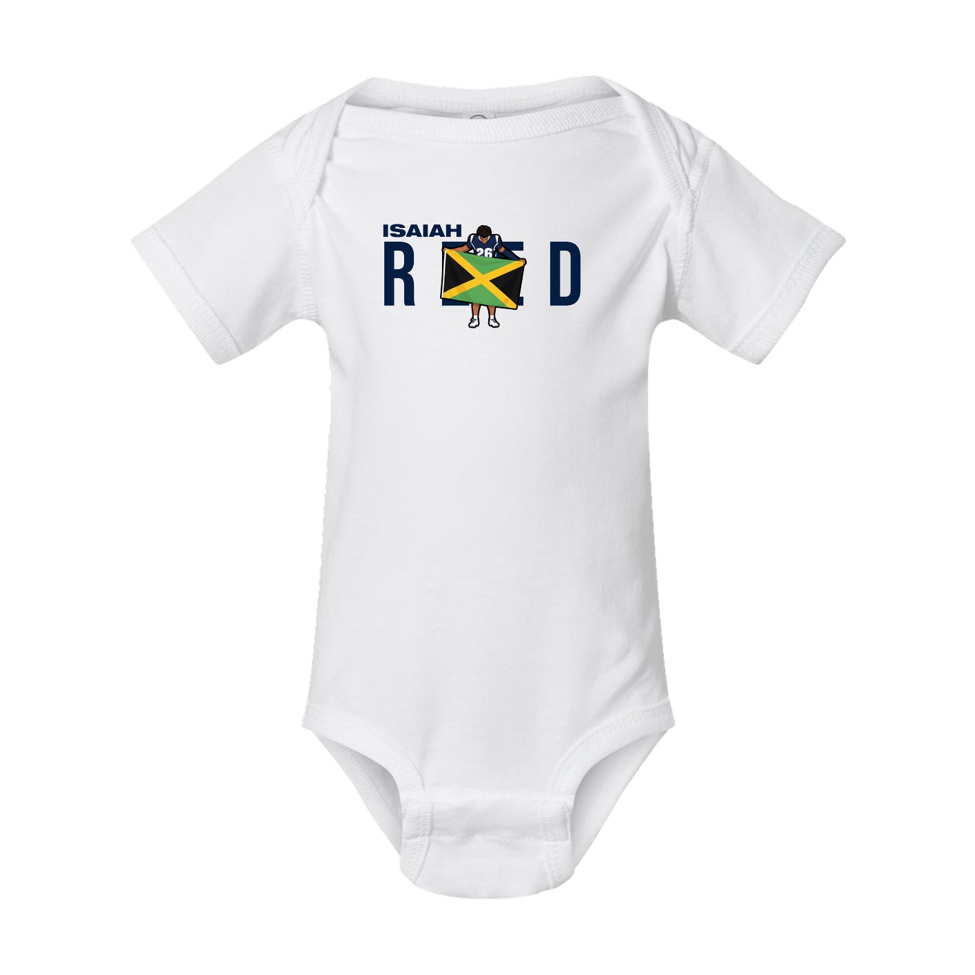 Baby Onesie — Player Name in White
