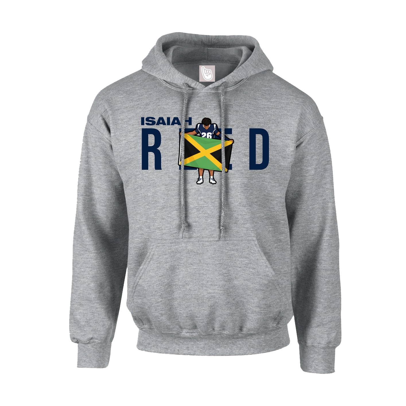 Hoodie — Player Name in Grey