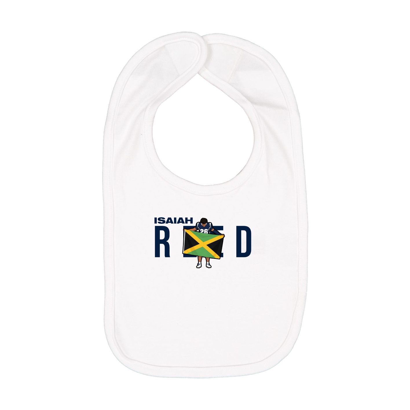 Infant Bib — Player Name in White