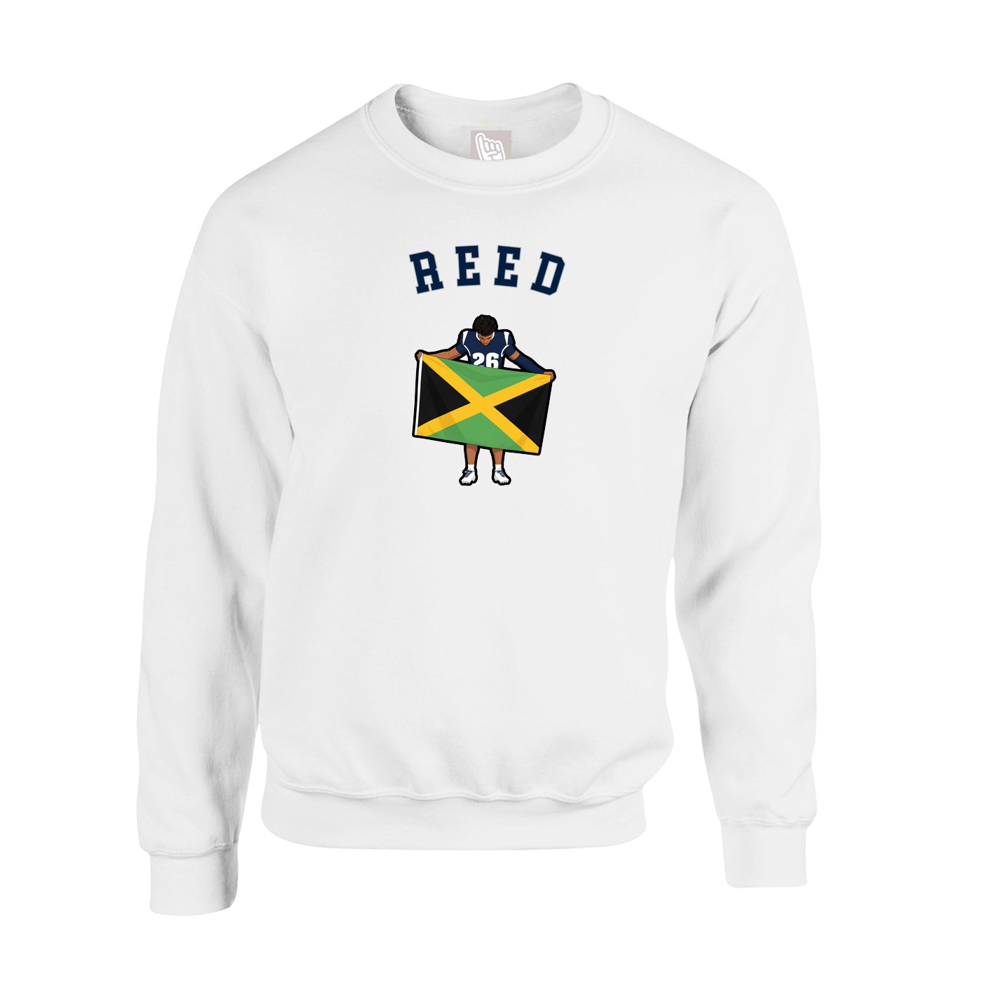 Fleece Crew — Shirsey Arch in White