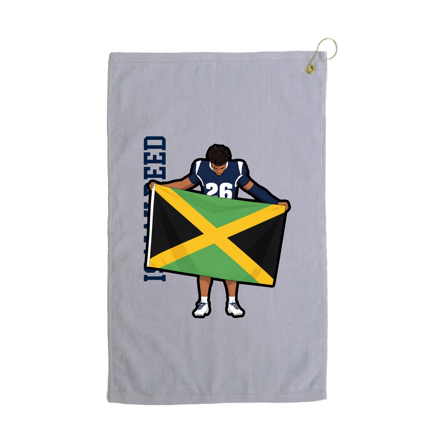 Golf Towel — Name Vertical in Grey