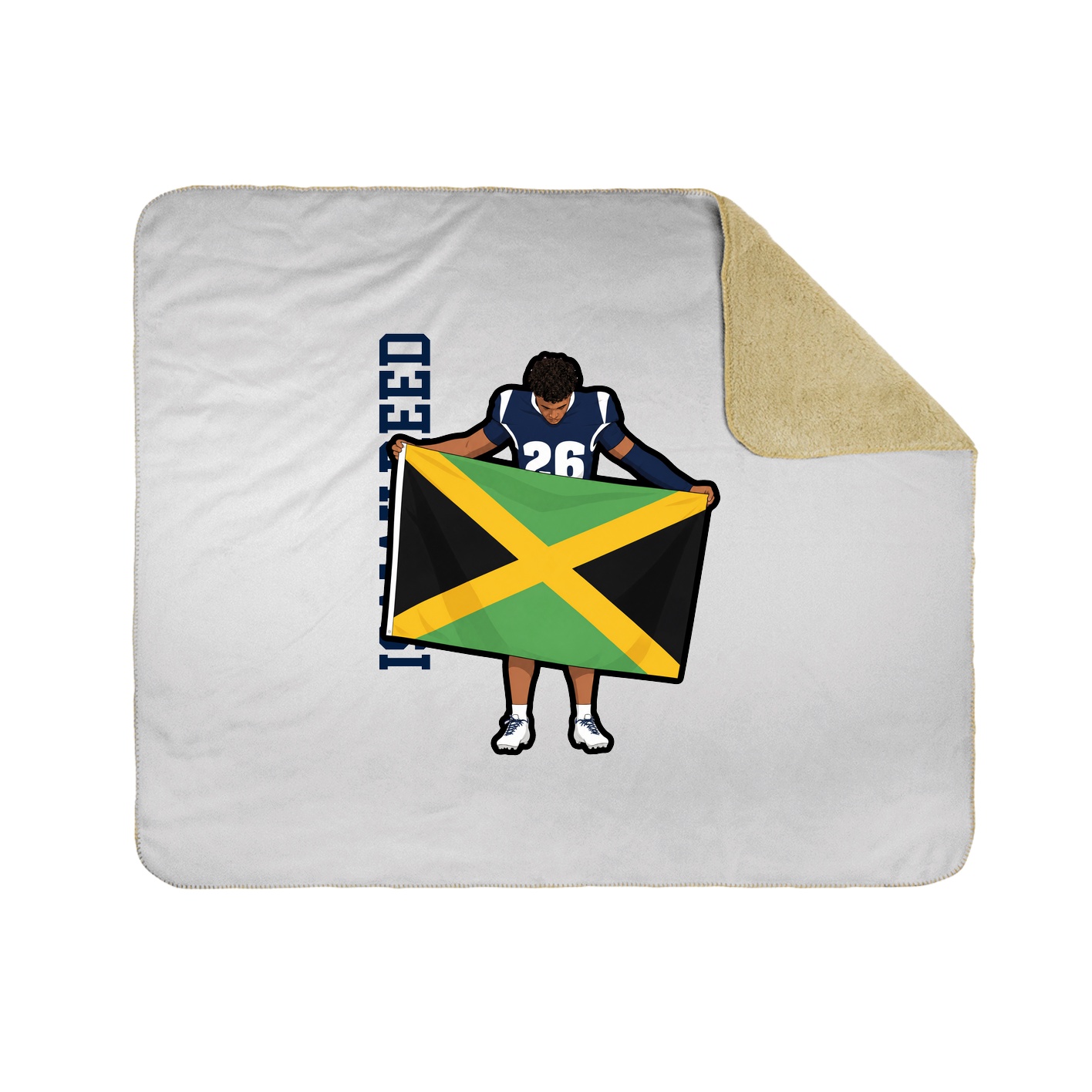 Throw Blanket — Name Vertical in White