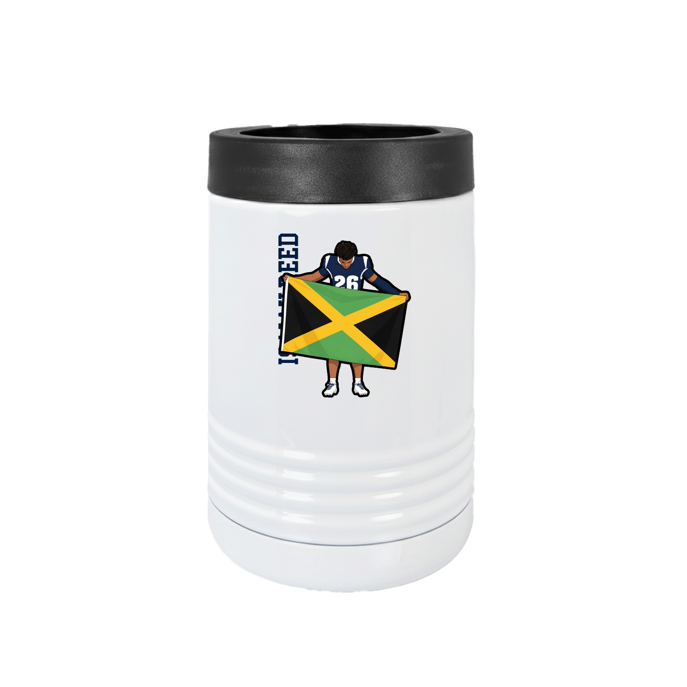 Beverage Holder — Name Vertical in White