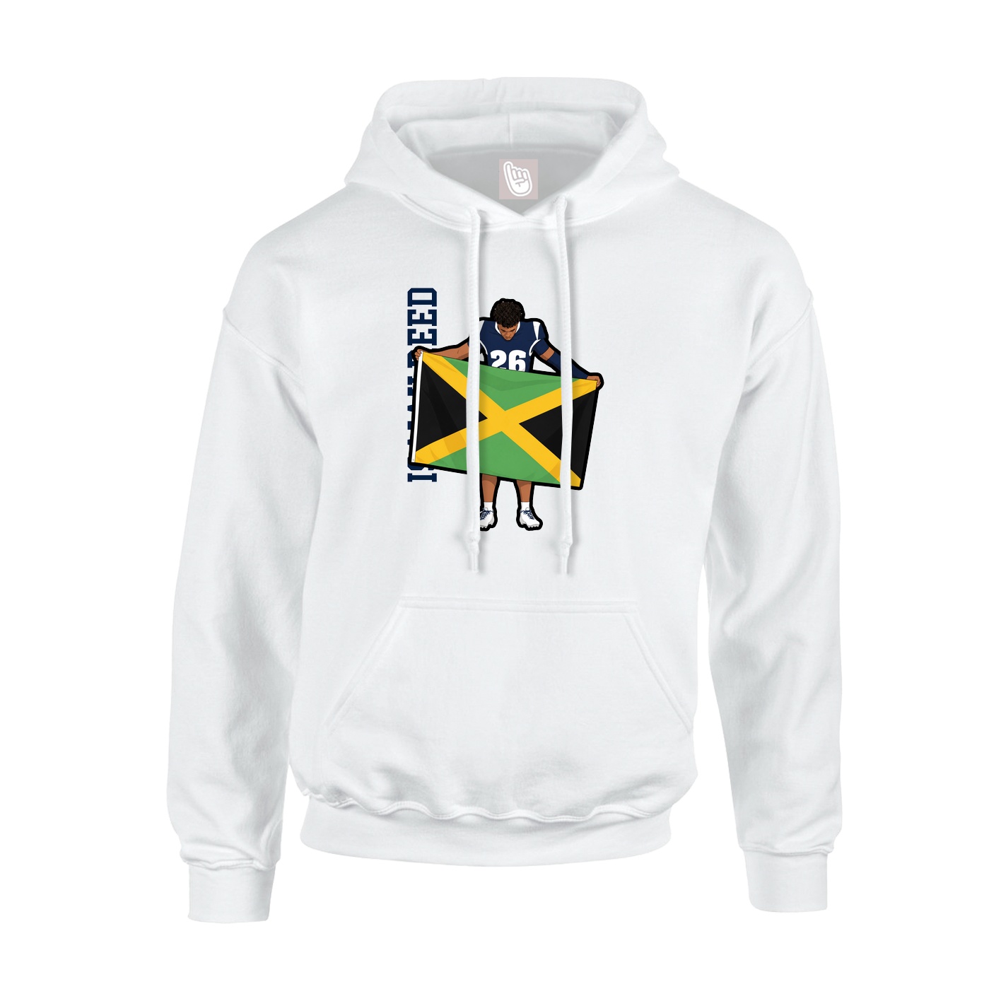 Hoodie — Name Vertical in White