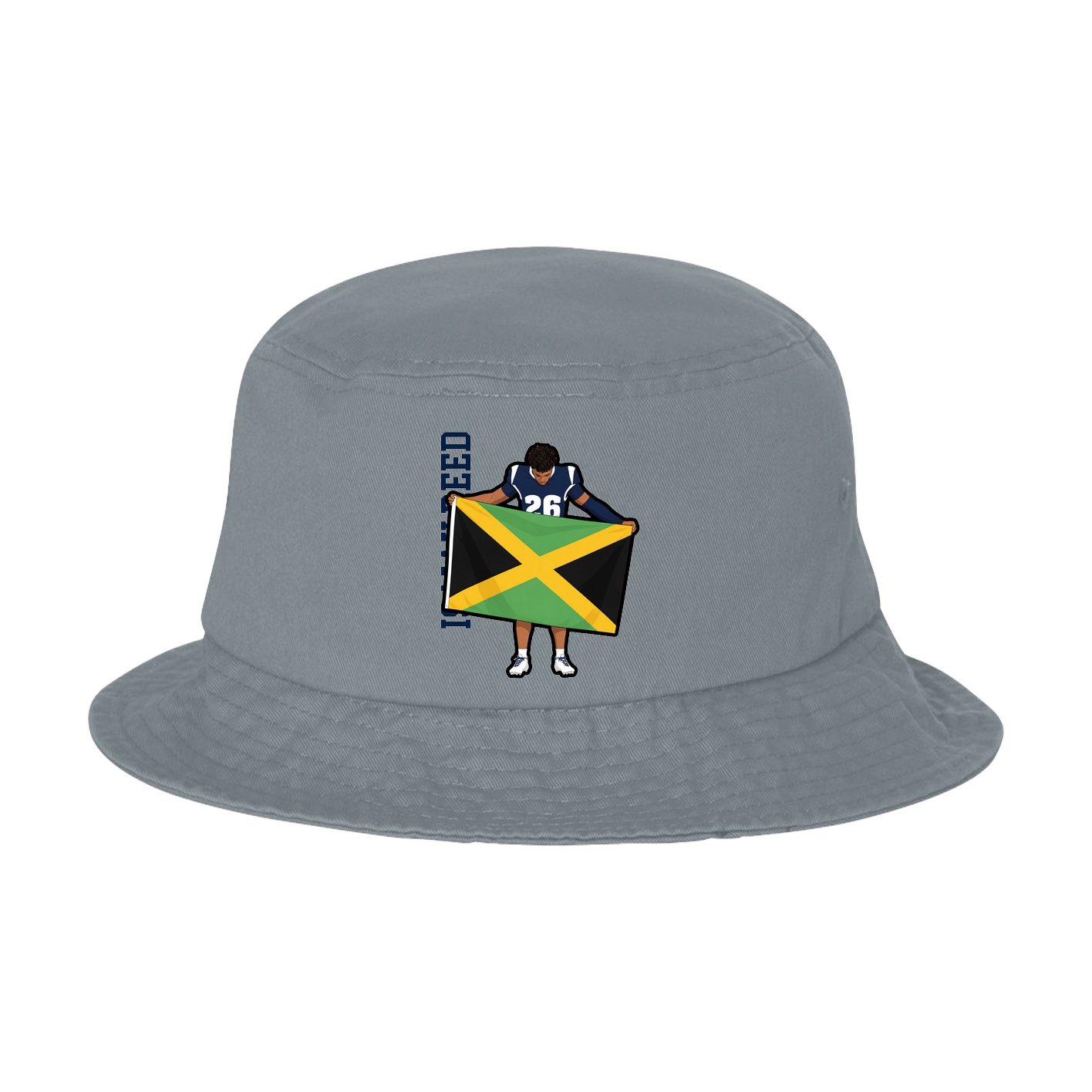 Bucket Cap — Name Vertical in Grey