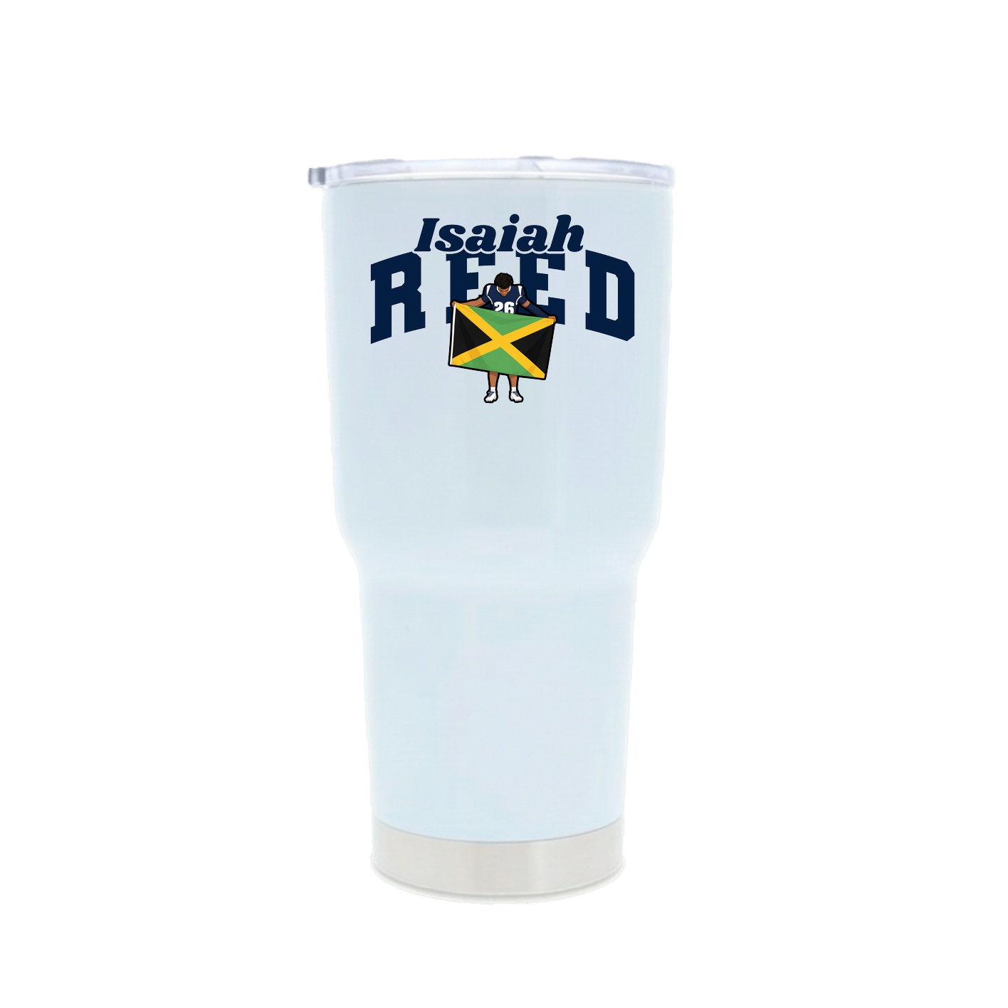 30oz Stainless Steel Tumbler — Signature Arch in White