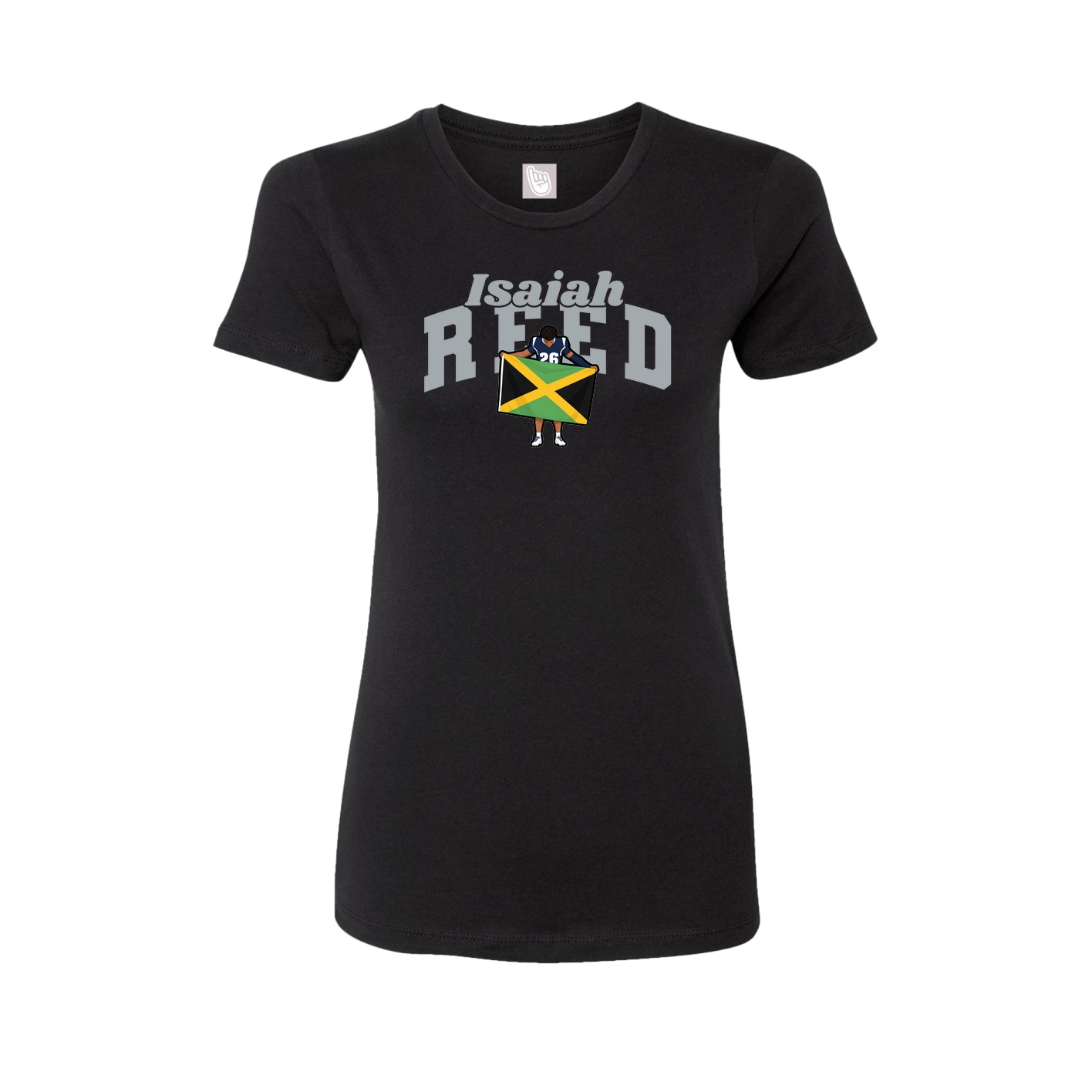 Fitted Women's Tee — Signature Arch in Black