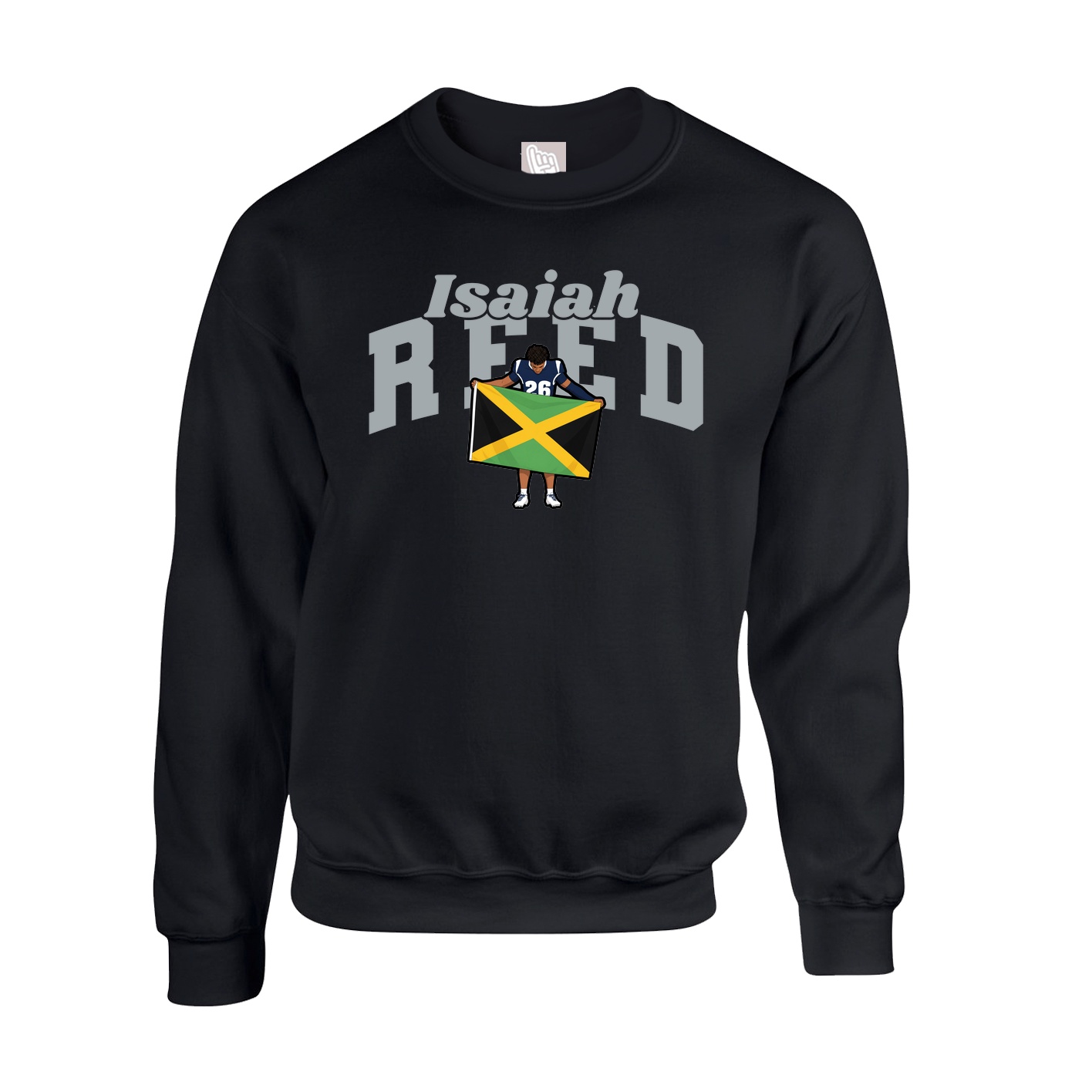 Fleece Crew — Signature Arch in Black