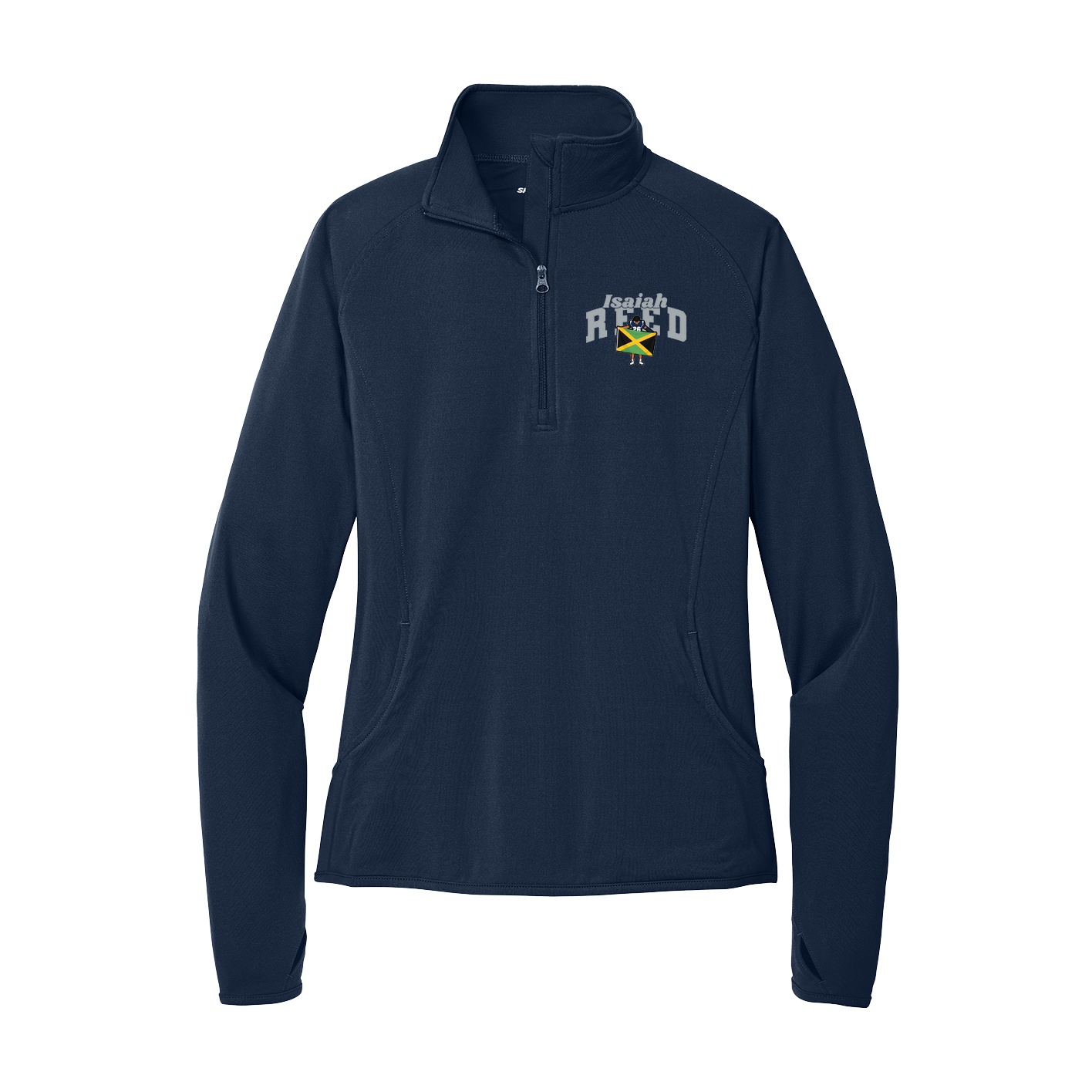Women's Q-Zip Pullover — Signature Arch in Navy