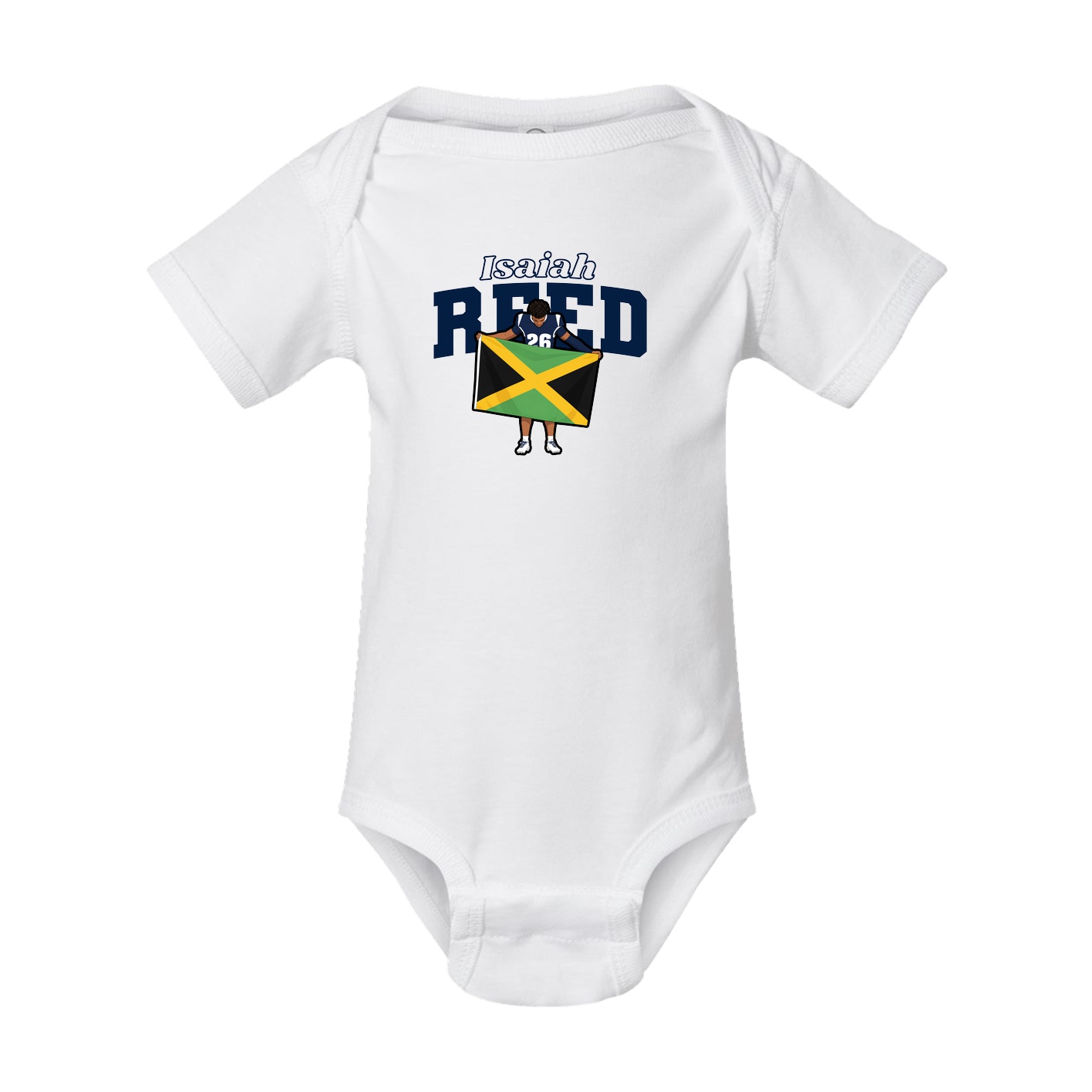 Baby Onesie — Name Arch in White