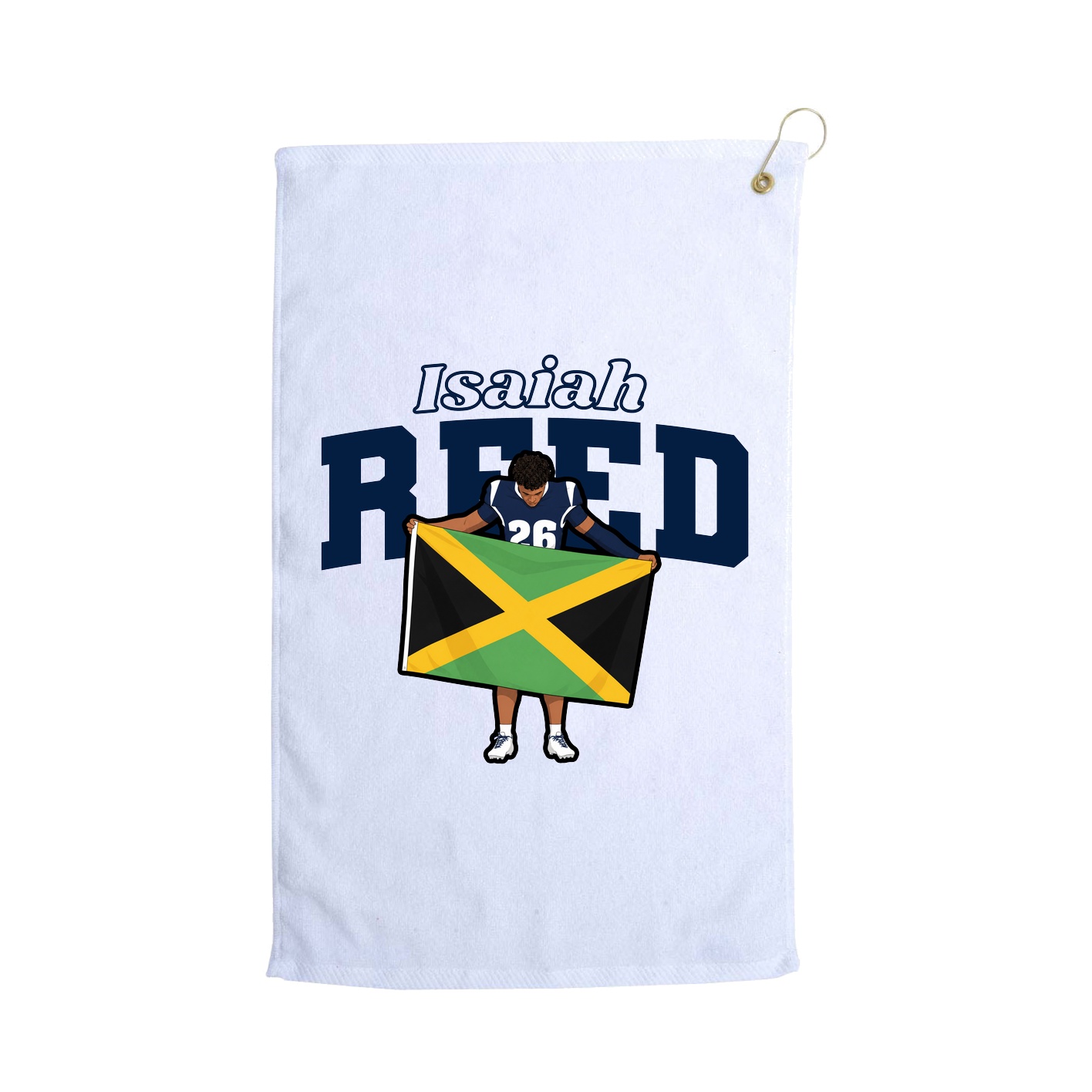 Golf Towel — Name Arch in White