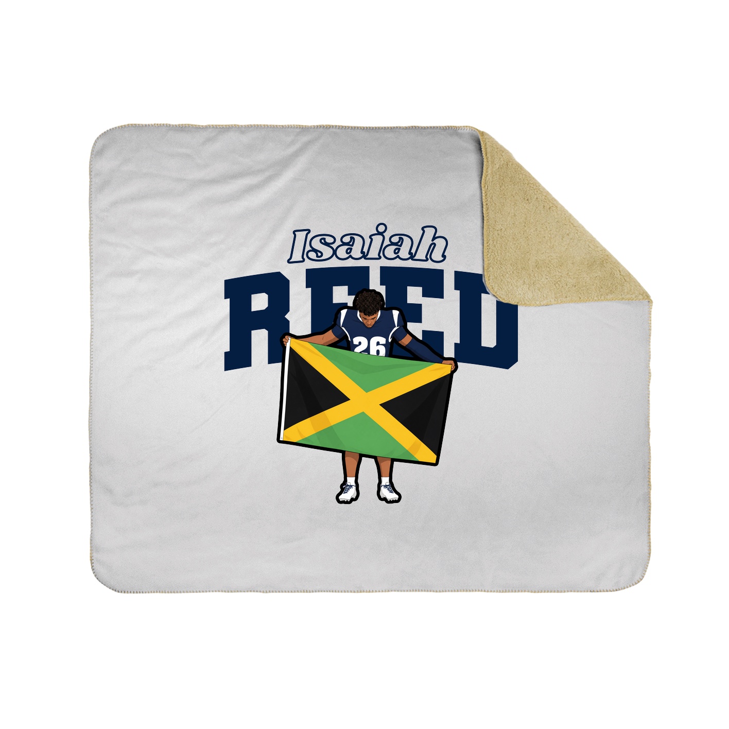 Throw Blanket — Name Arch in White