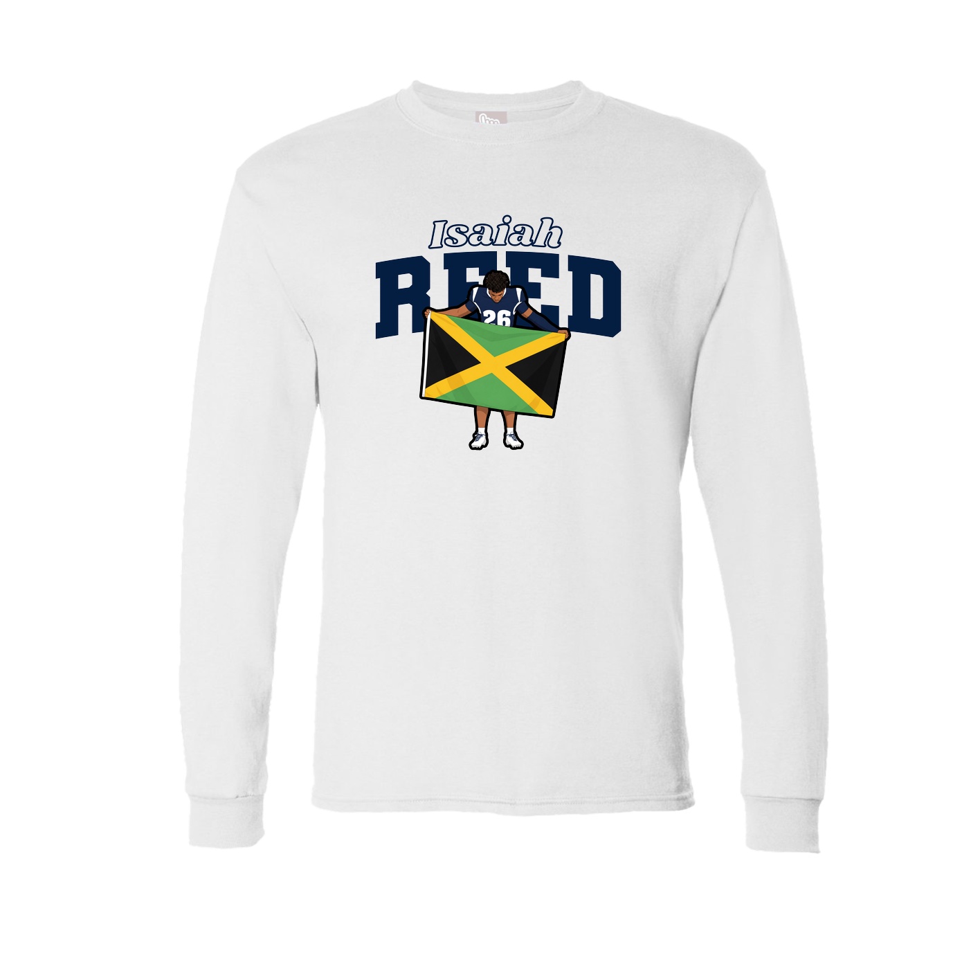 Long Sleeve Tee — Name Arch in White