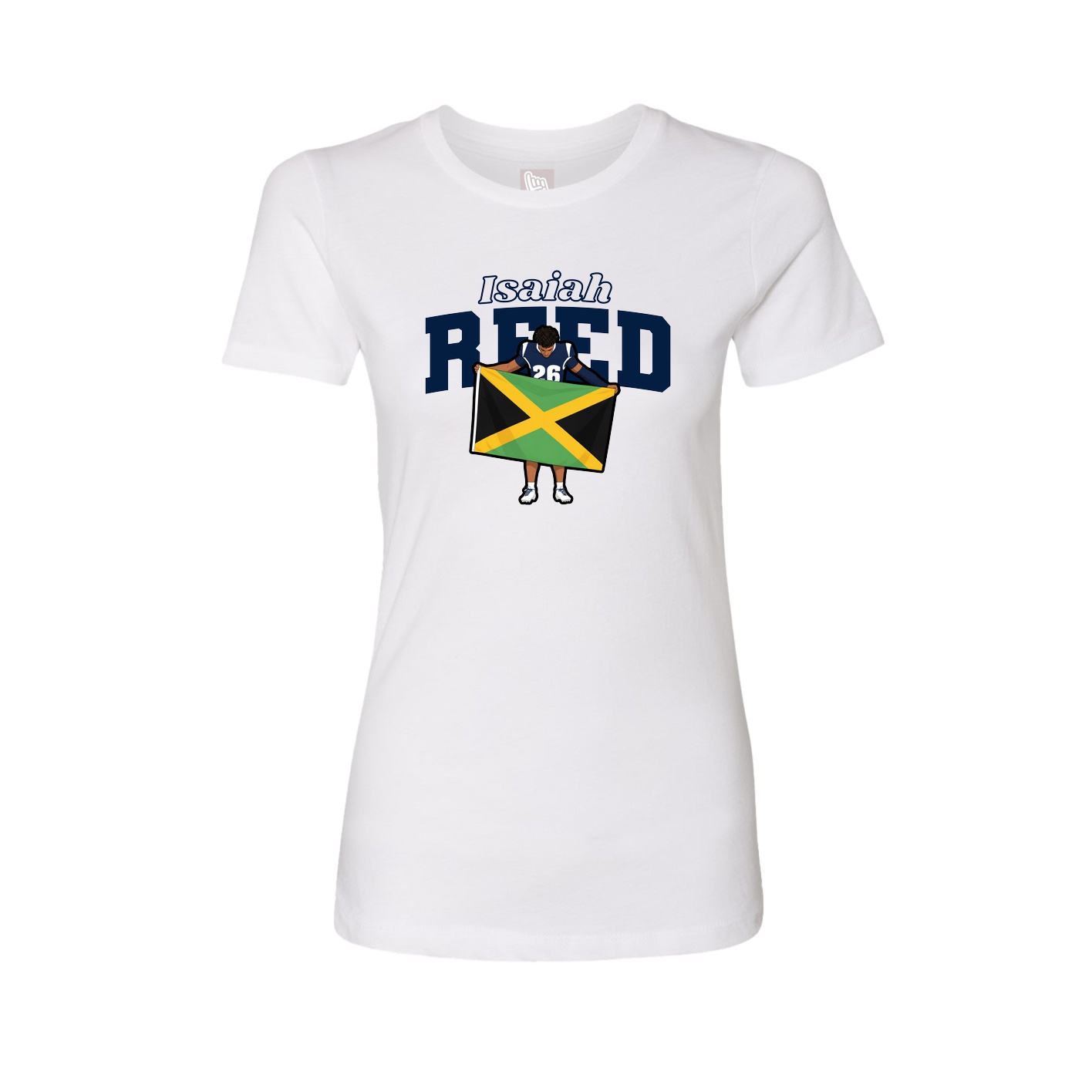 Fitted Women's Tee — Name Arch in White
