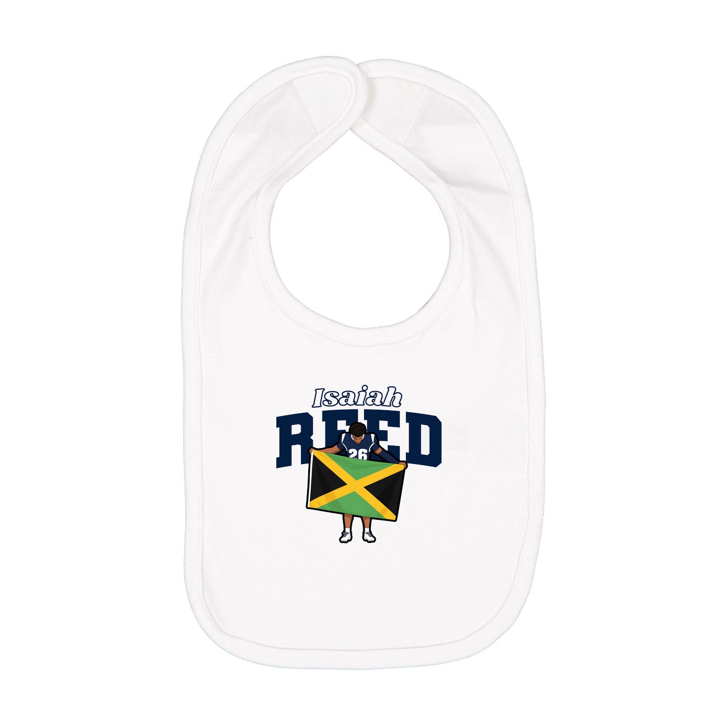 Infant Bib — Name Arch in White