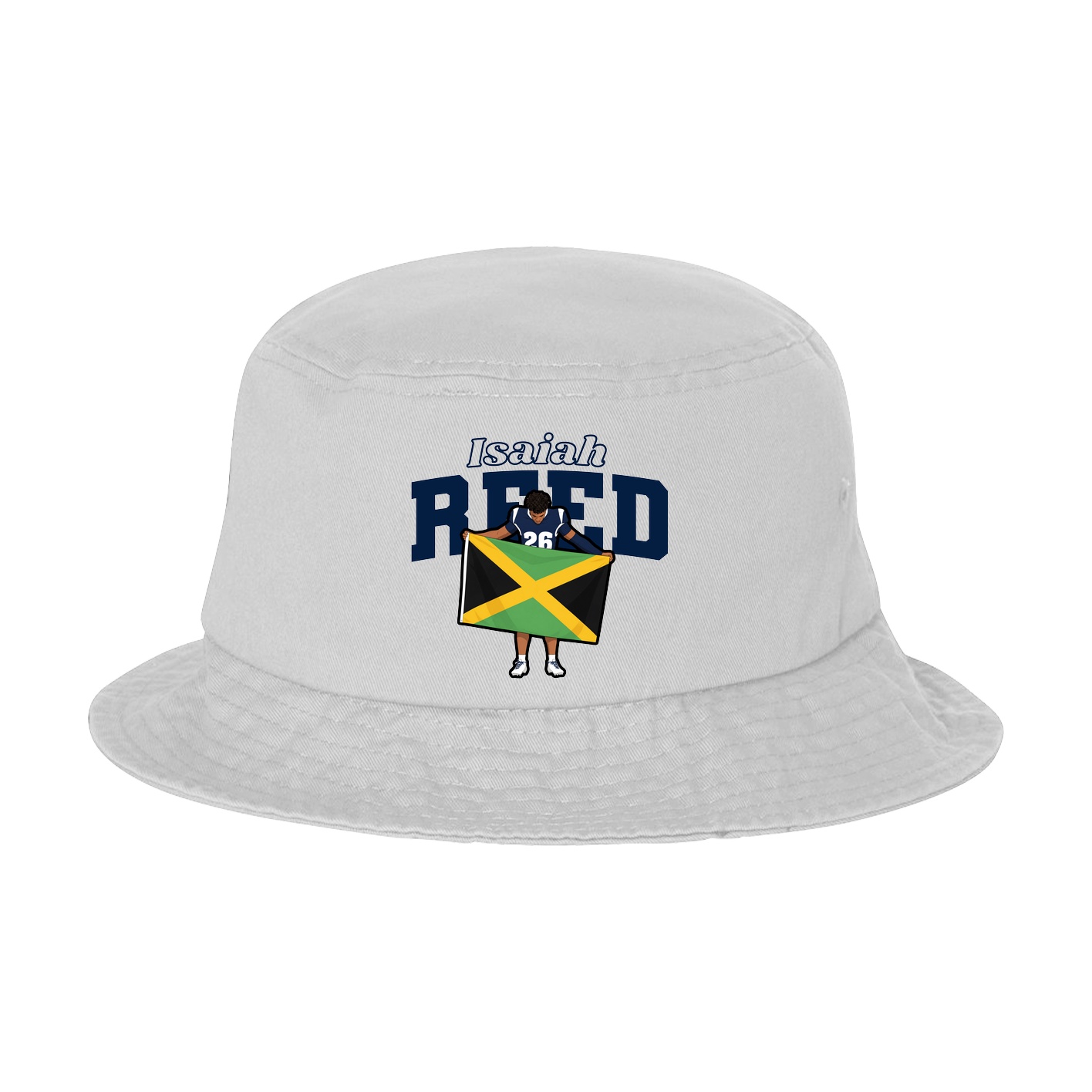 Bucket Cap — Name Arch in White