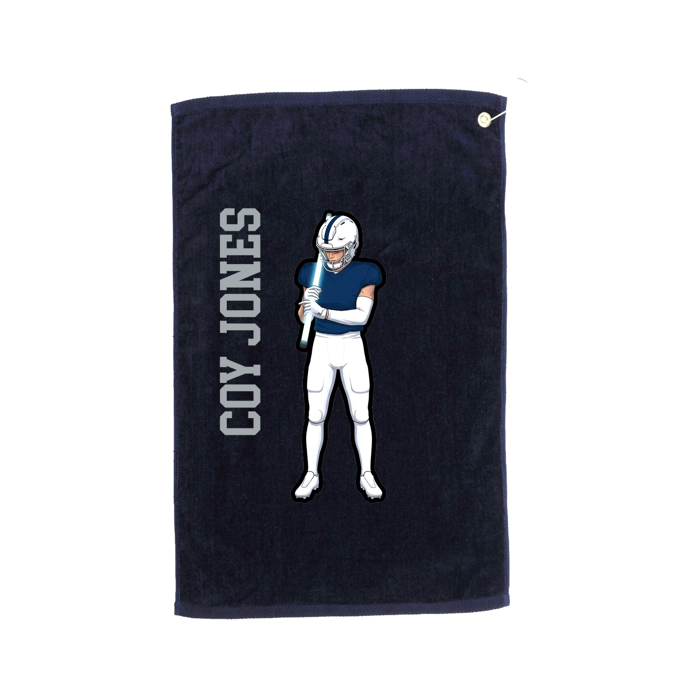 Golf Towel — Name Vertical in Navy