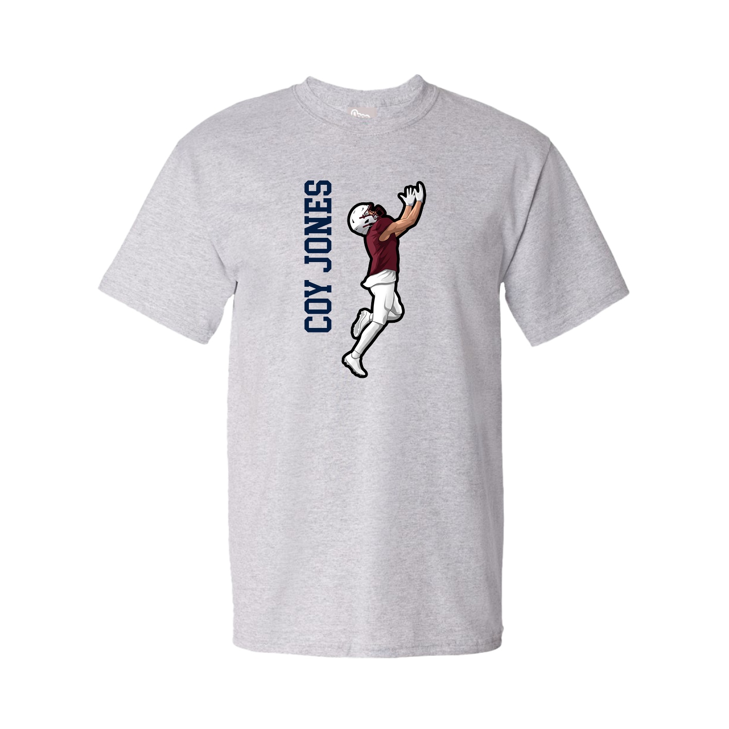Tee — Name Vertical in Grey