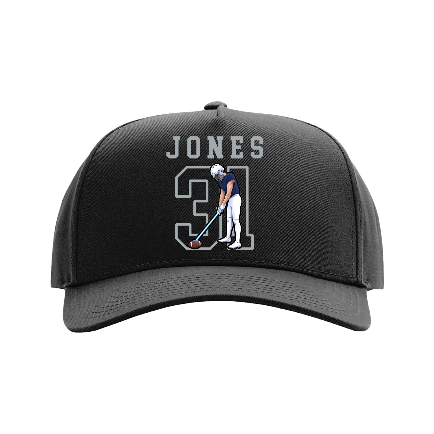 Full Fabric Five-Panel Champ Cap — Shirsey in Black