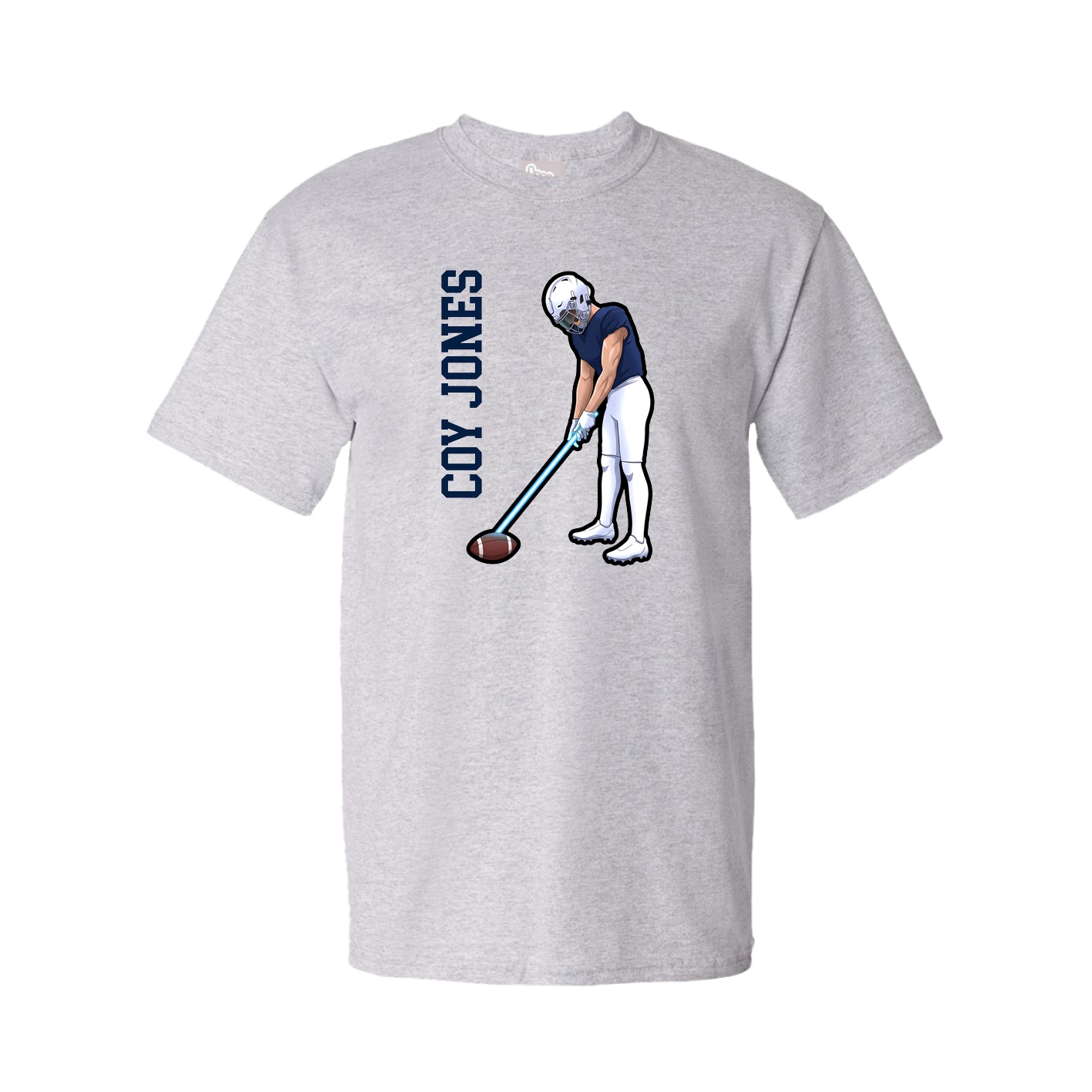 Youth Tee — Name Vertical in Grey