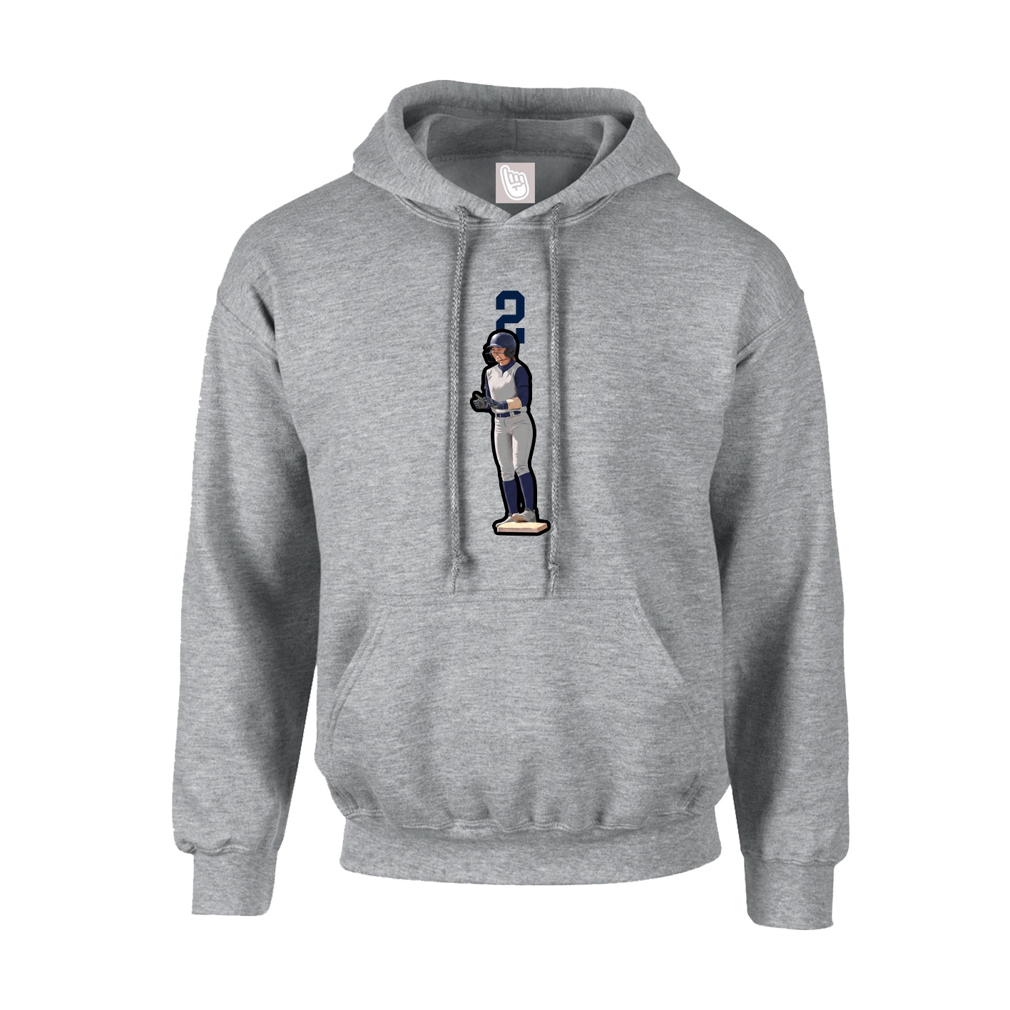 Hoodie — Number Top in Grey