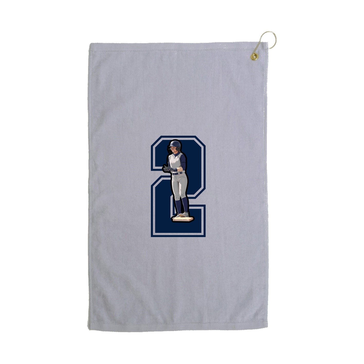 Golf Towel — Number in Grey