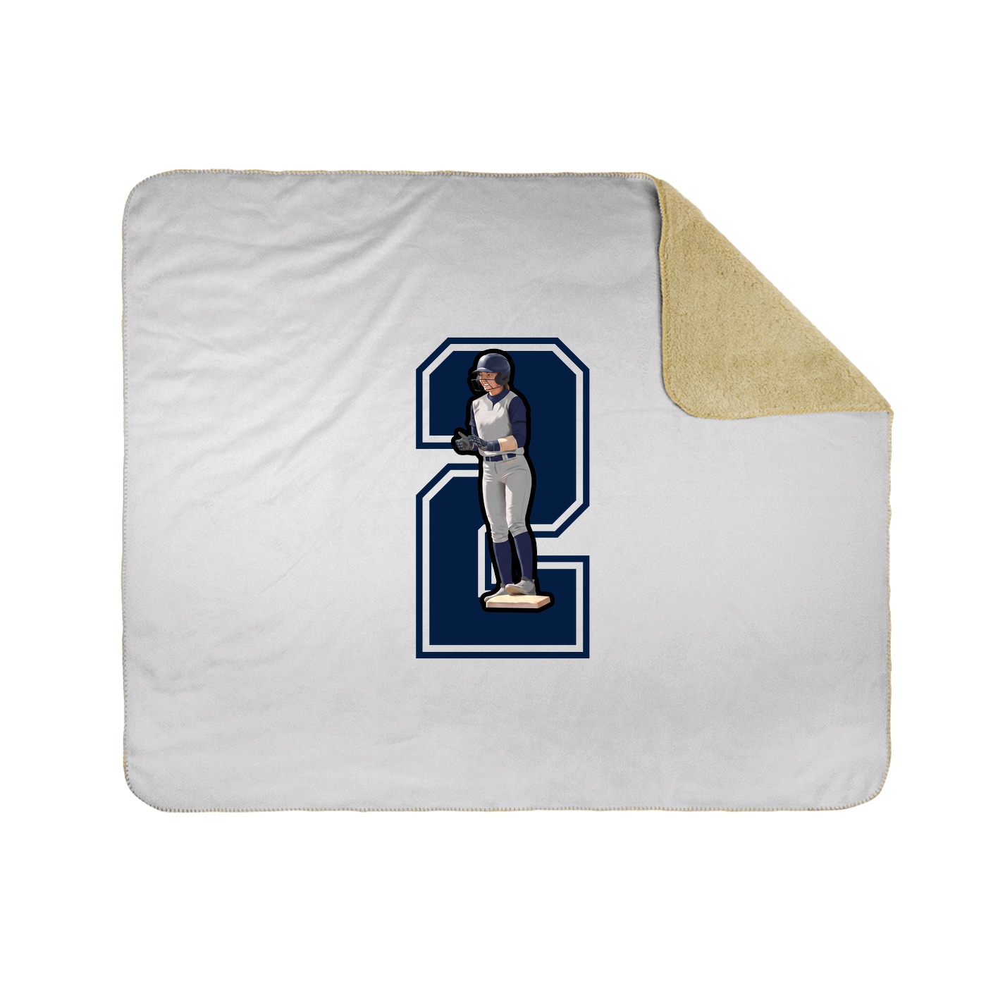 Throw Blanket — Number in White
