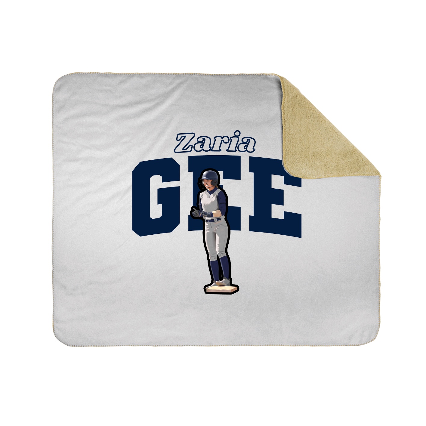 Throw Blanket — Name Arch in White
