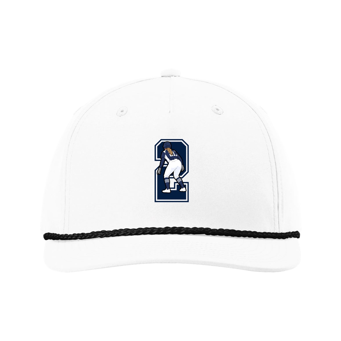 Five-Panel Classic Rope Cap — Number in White