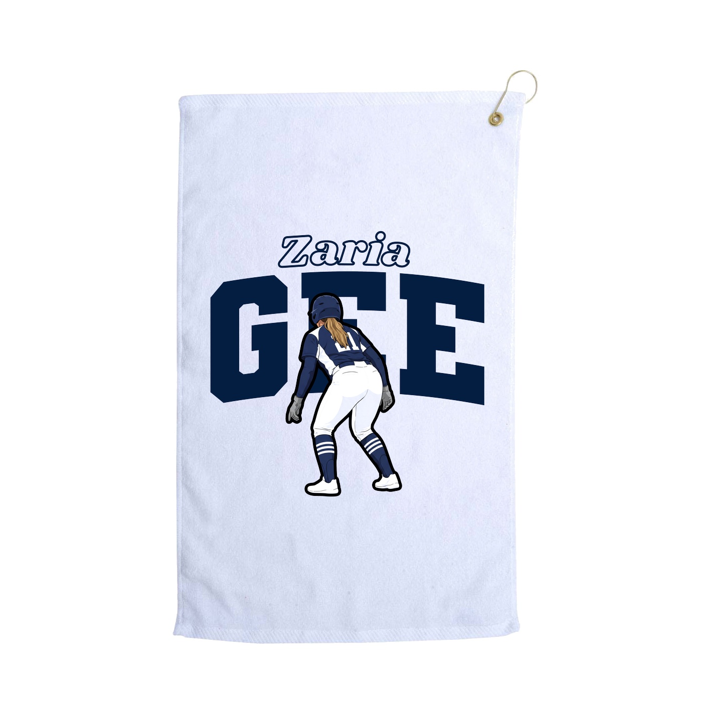 Golf Towel — Name Arch in White
