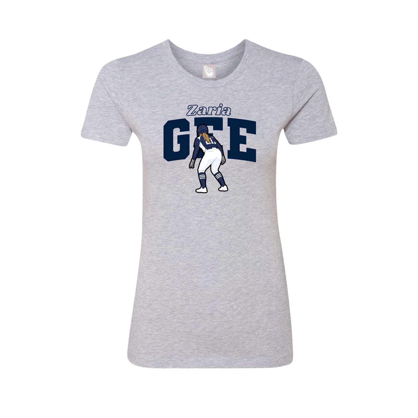 Womens Tee — Name Arch in Grey