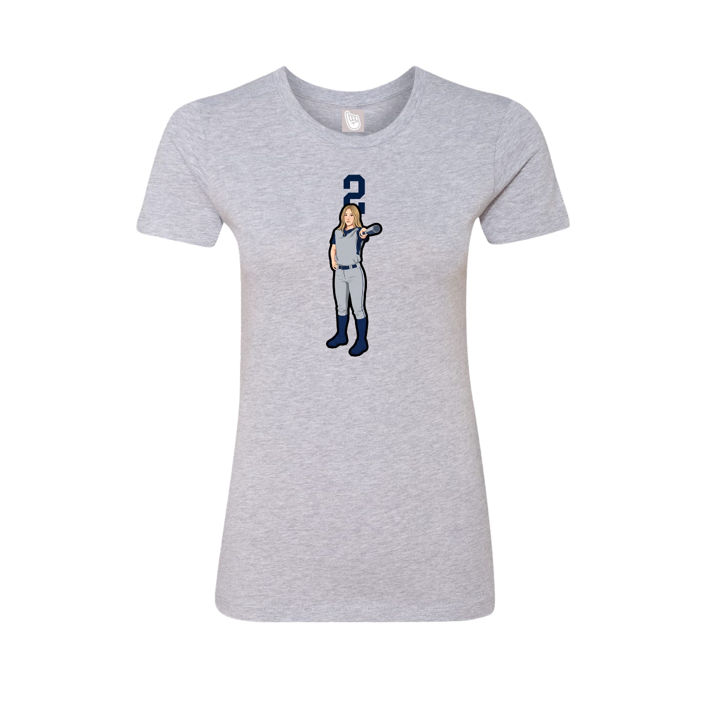 Womens Tee — Number Top in Grey