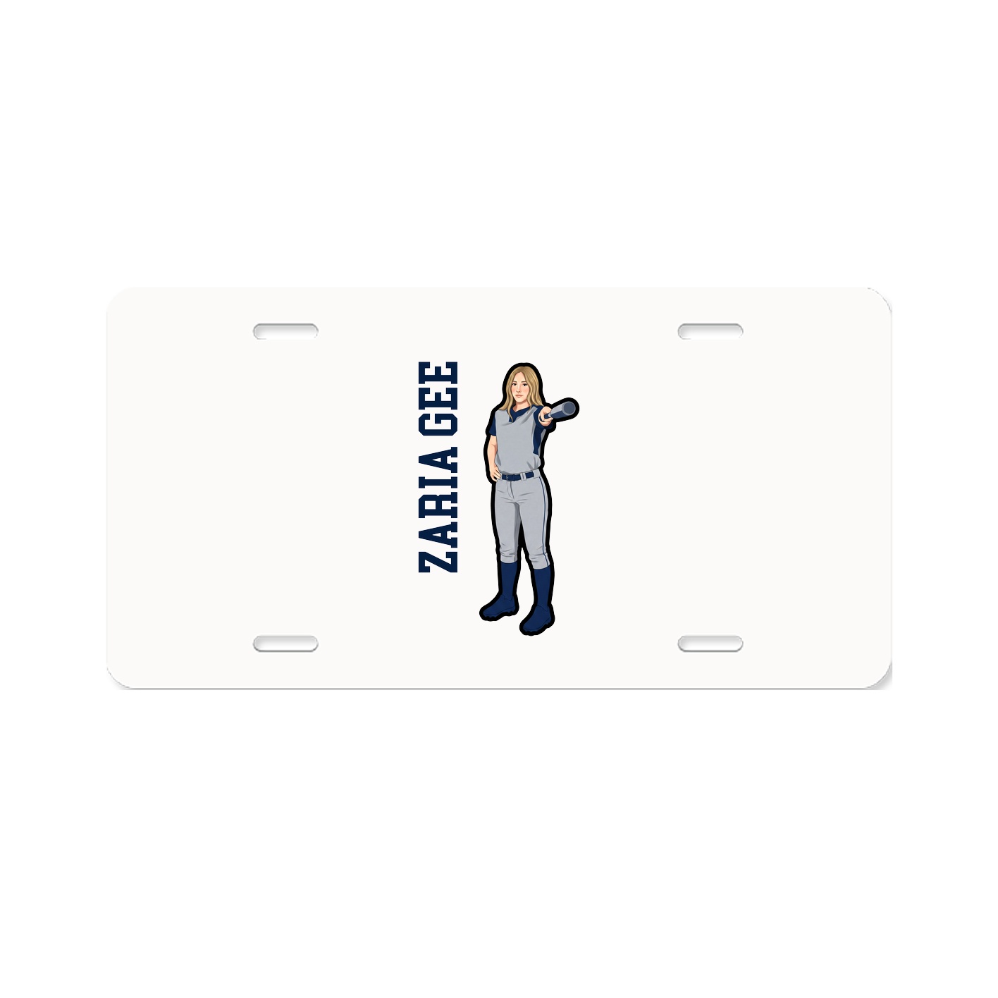 License Plate — Name Vertical in Classic