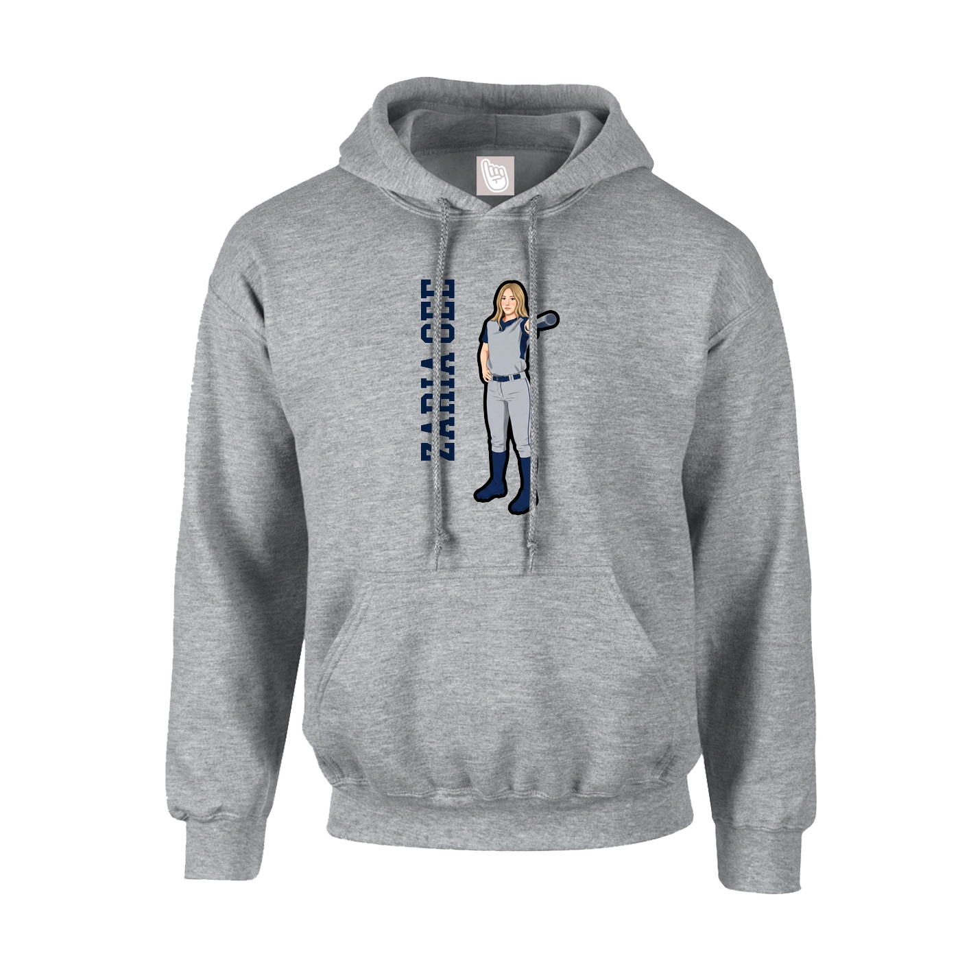 Youth Hoodie — Name Vertical in Grey