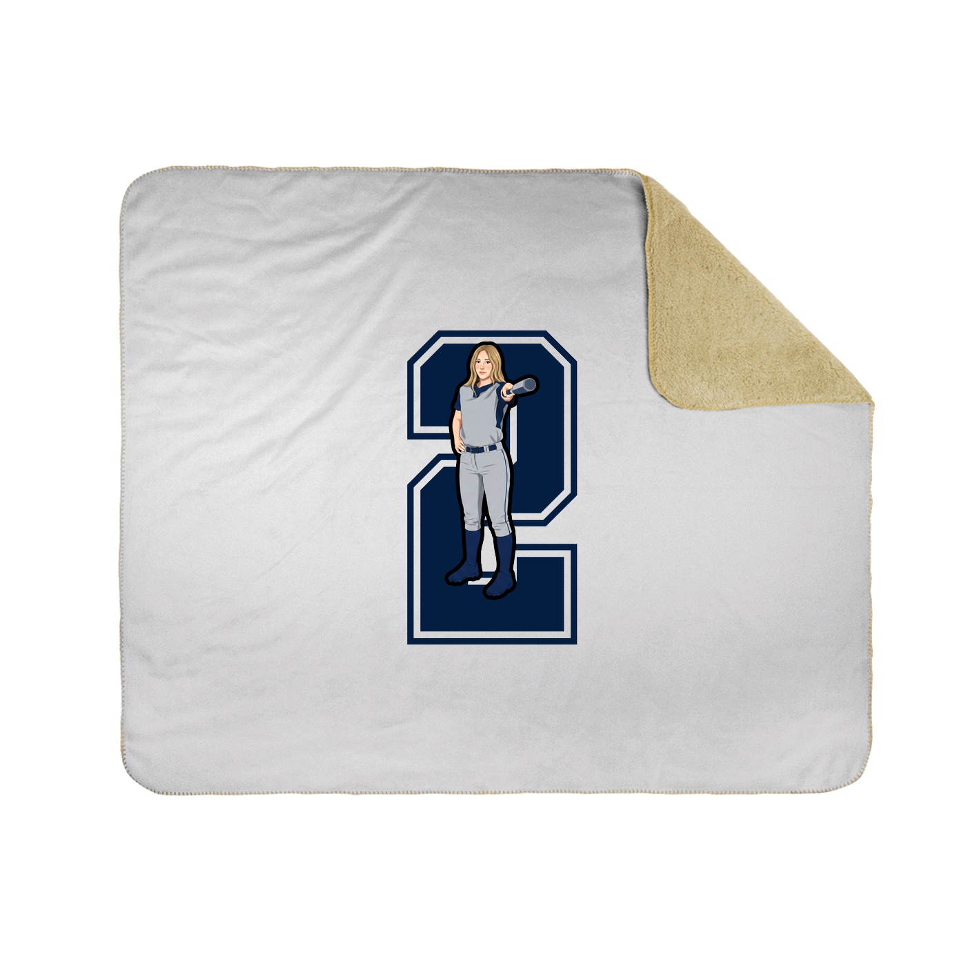 Throw Blanket — Number in White