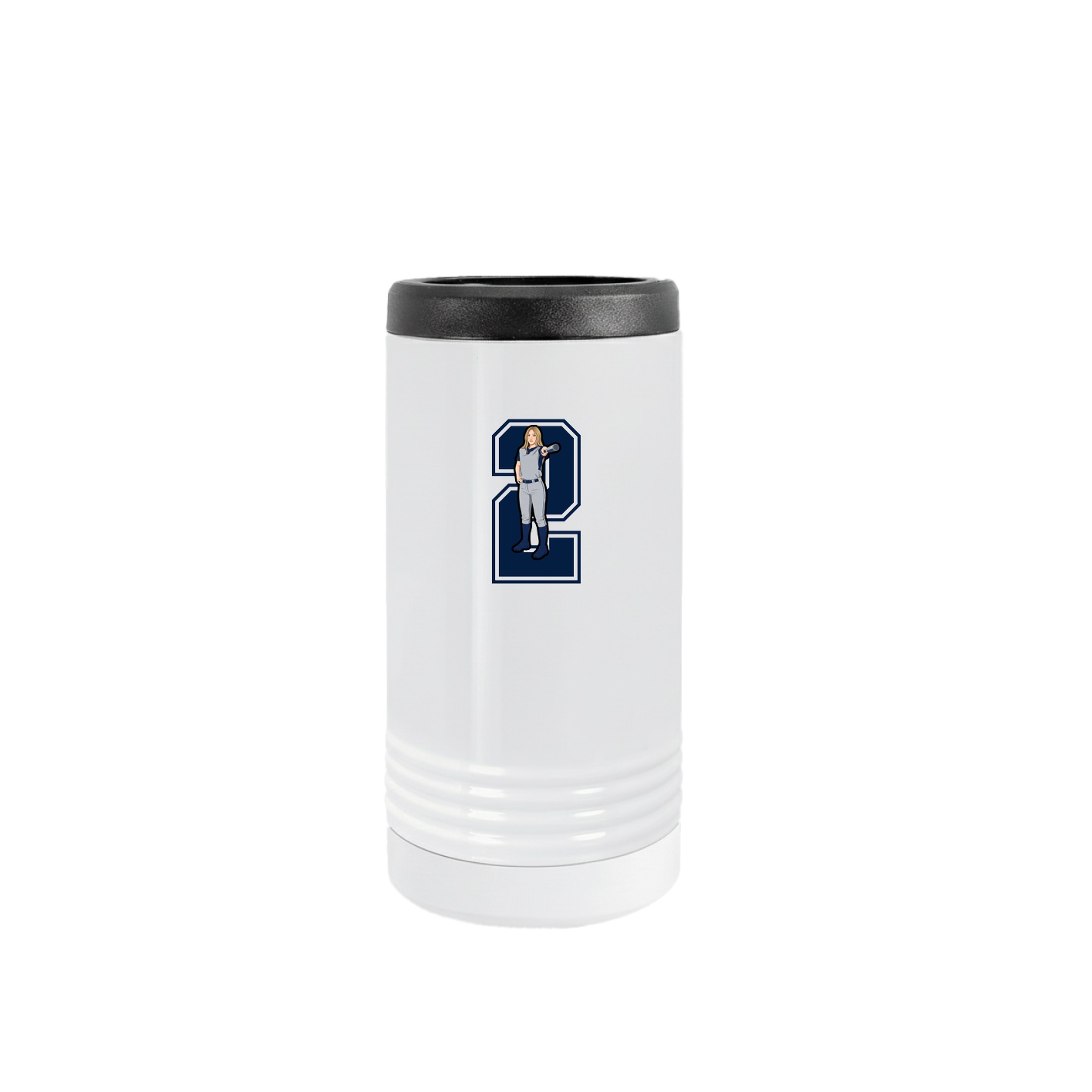 Slim Beverage Holder — Number in White