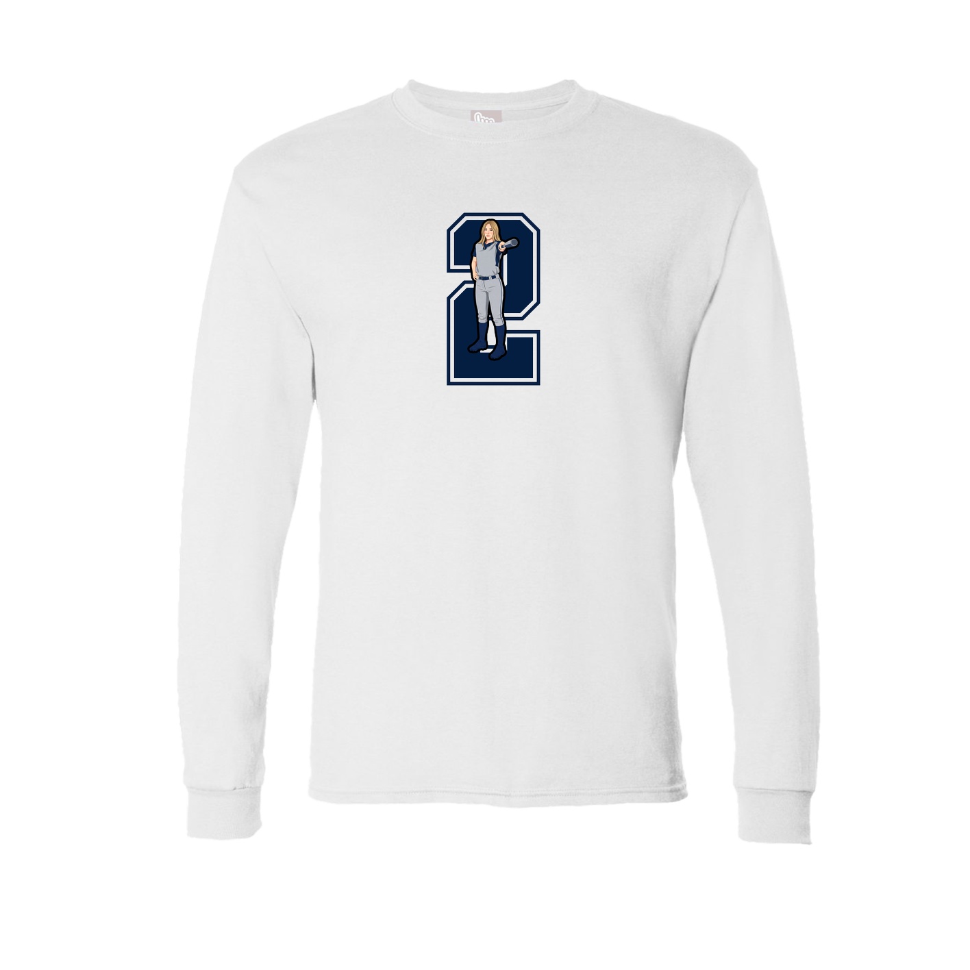 Long Sleeve Tee — Number in White