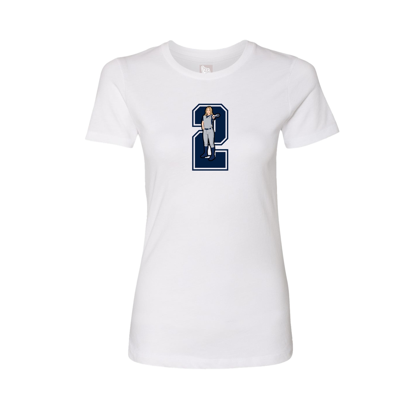 Womens Tee — Number in White