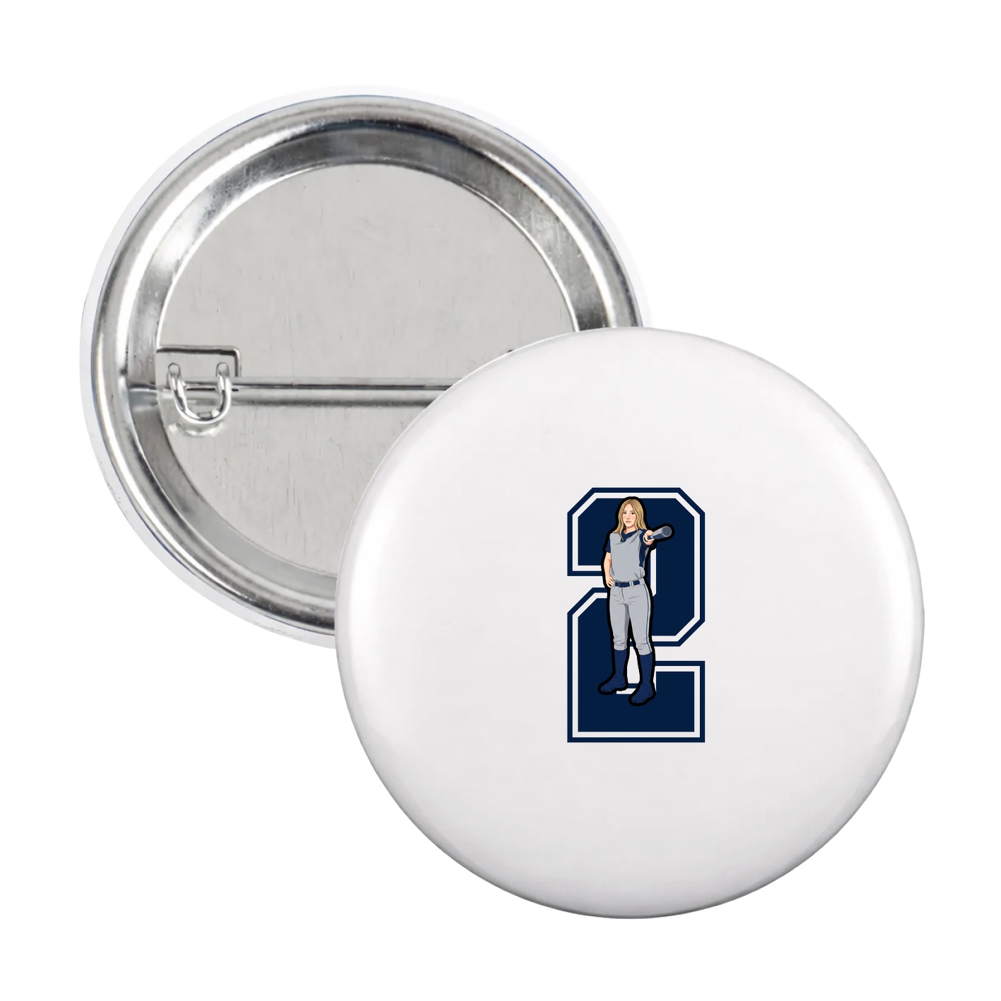 Game Day Button — Number in White