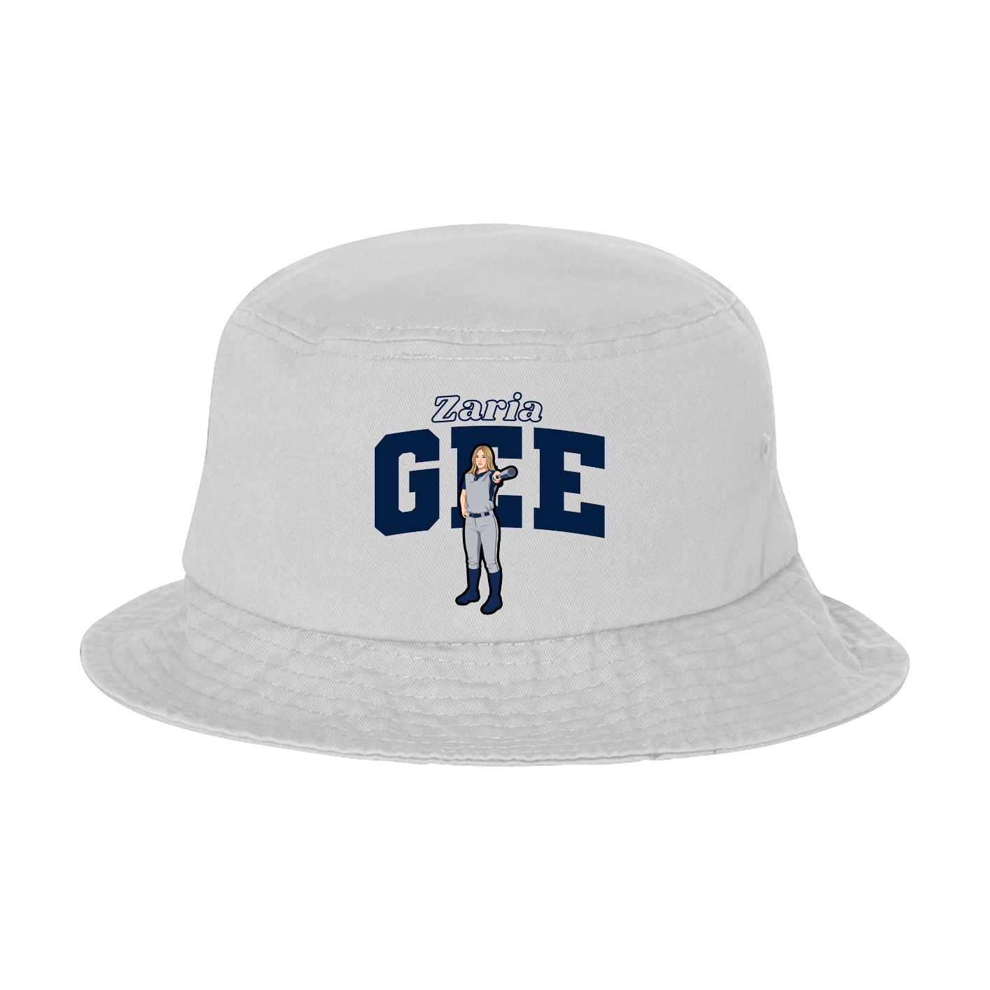 Bucket Cap — Name Arch in White