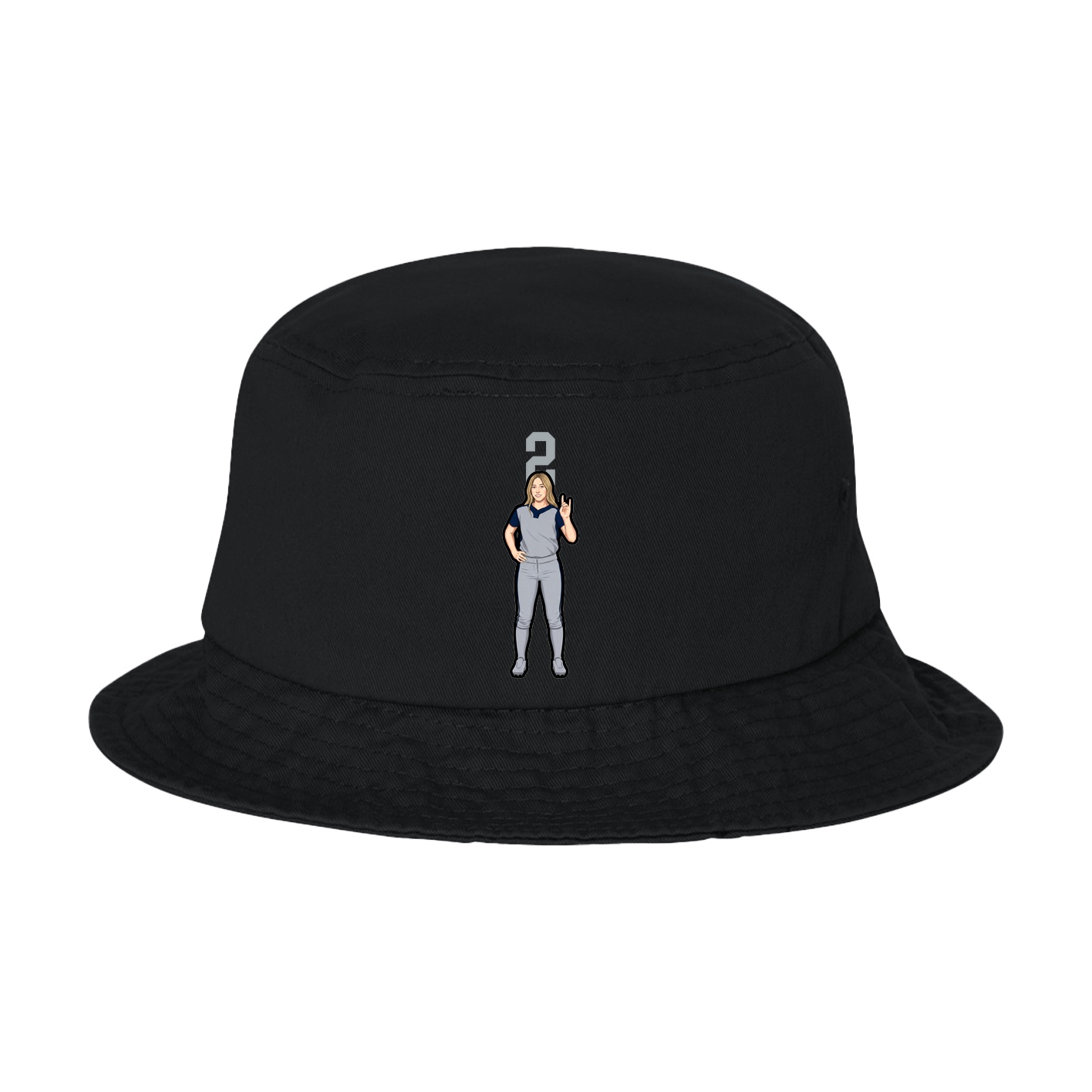 Bucket Cap — Number Top in Black