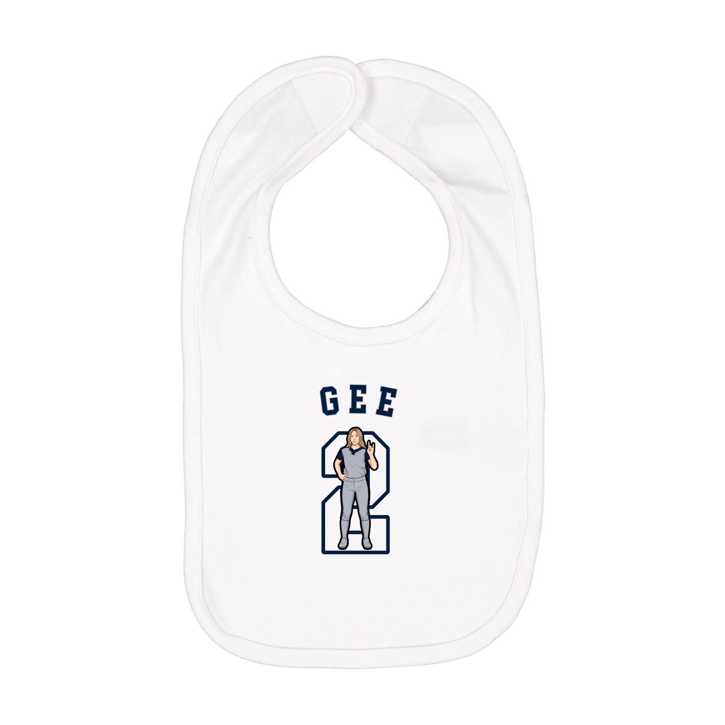 Infant Bib — Shirsey Arch in White
