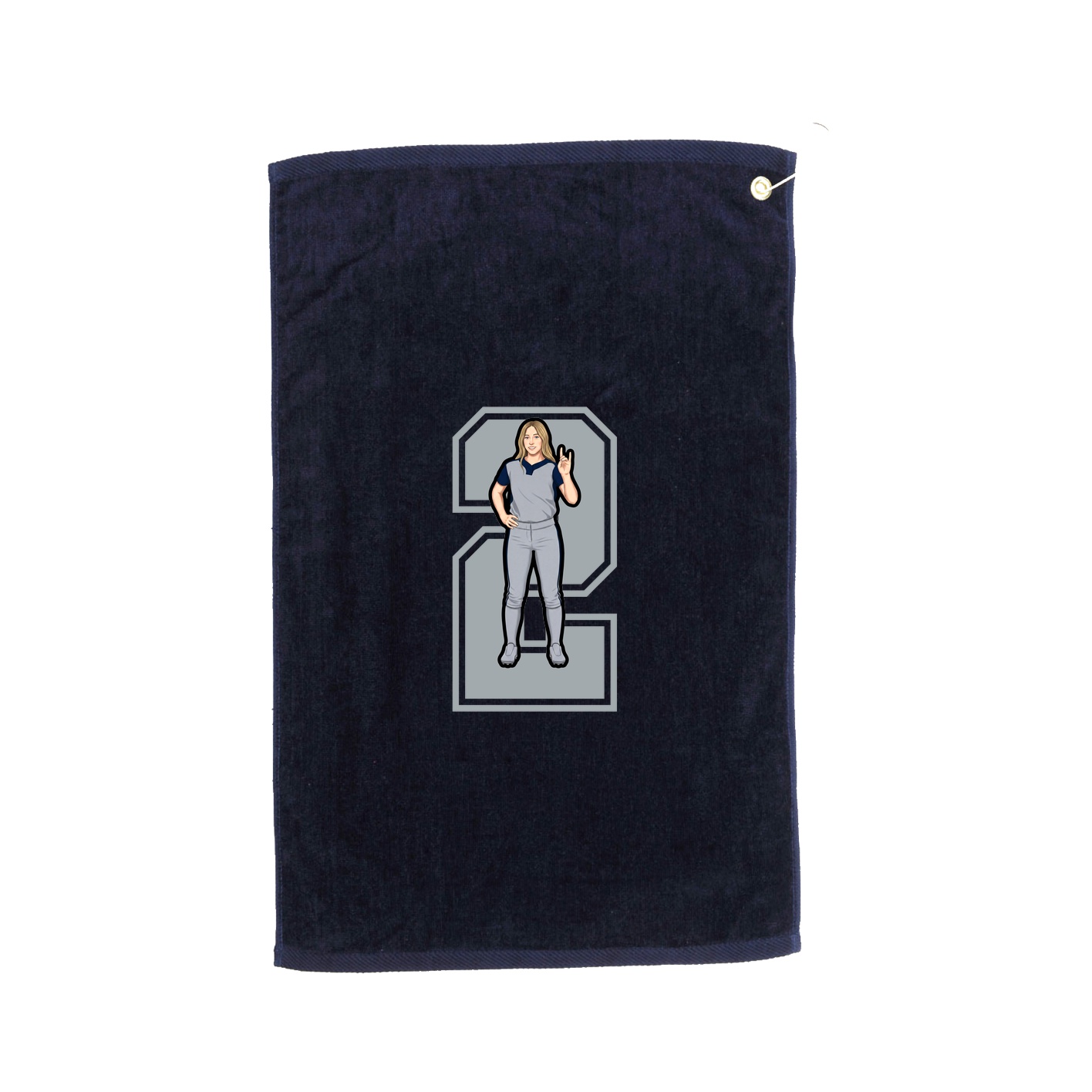 Golf Towel — Number in Navy