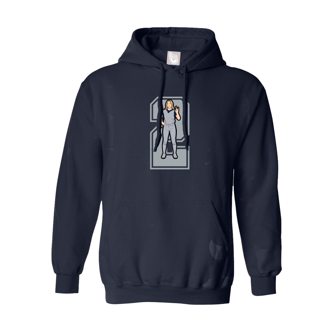 Hoodie — Number in Navy